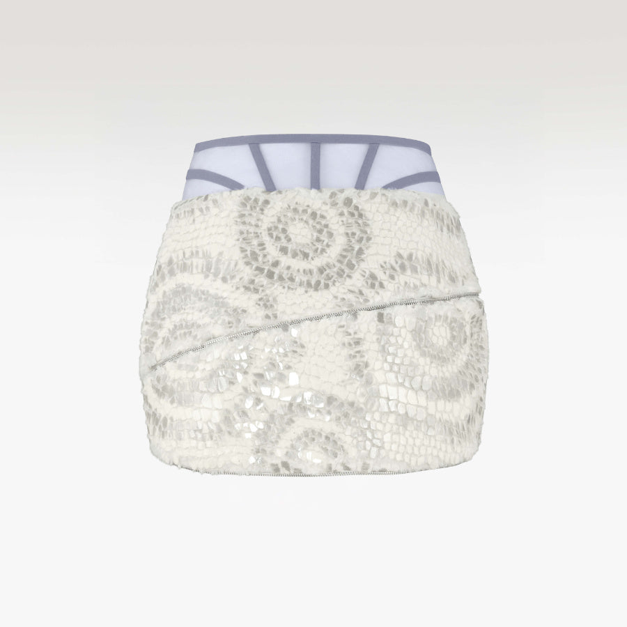 Bouclé Chic Faux Fur Mini Skirt | Premium Sequin Sculpted Luxury Bodycon