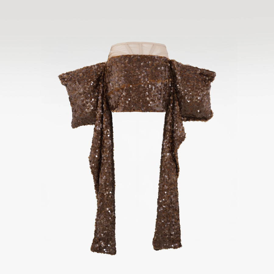 Amber Constellation Mini Skirt | Premium Marbled Faux Fur Luxury