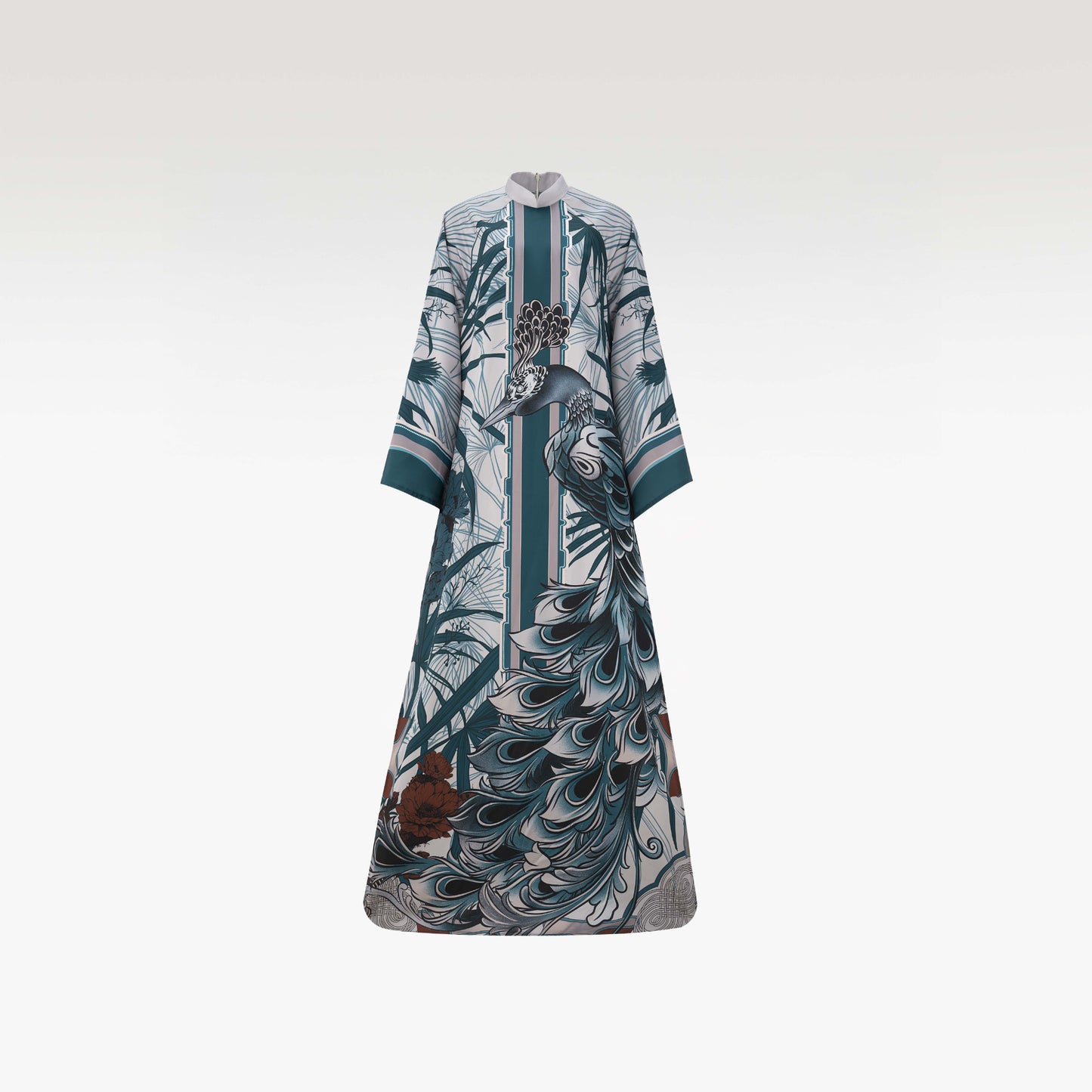 "Thanh Tuoc" Ao Dai | Azure Peacock Imperial Premium Silk Relaxed For Women