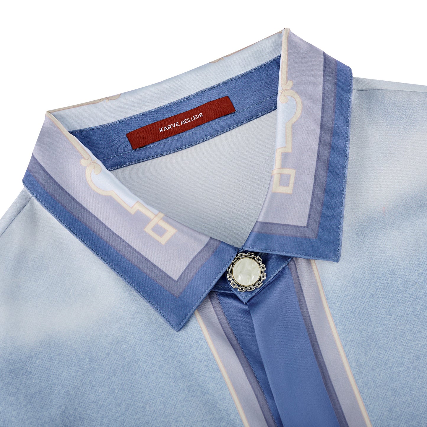 Bit Of Blue Long-Sleeved Silk Shirt