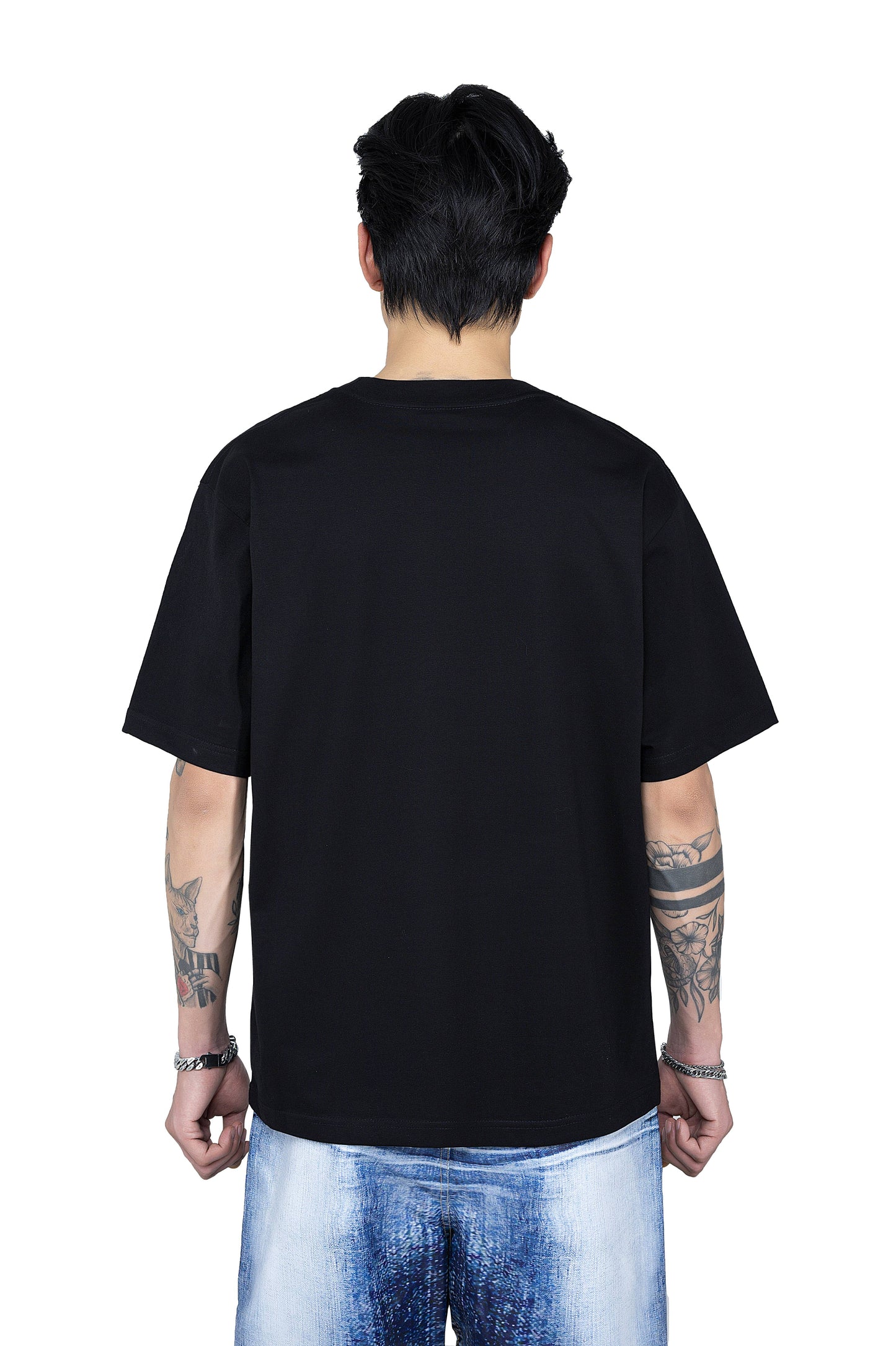 Botanica Cotton T-Shirt Black | Green Graphic Boxy Fit – Unisex Streetwear