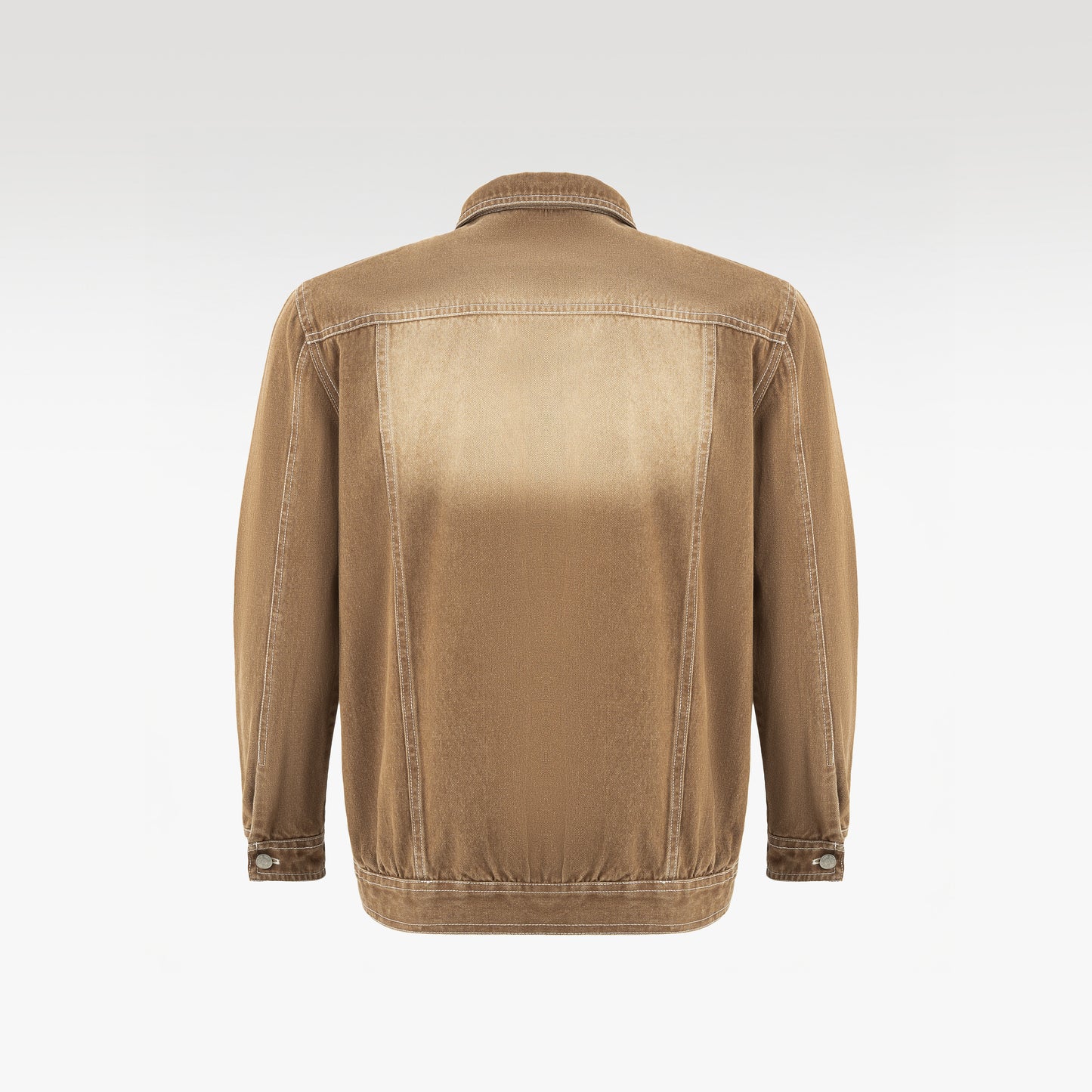 Dune Origin Denim Jacket | Vintage Sand Wash Trucker - Premium Heavyweight Paneled Earth Tone Outerwear