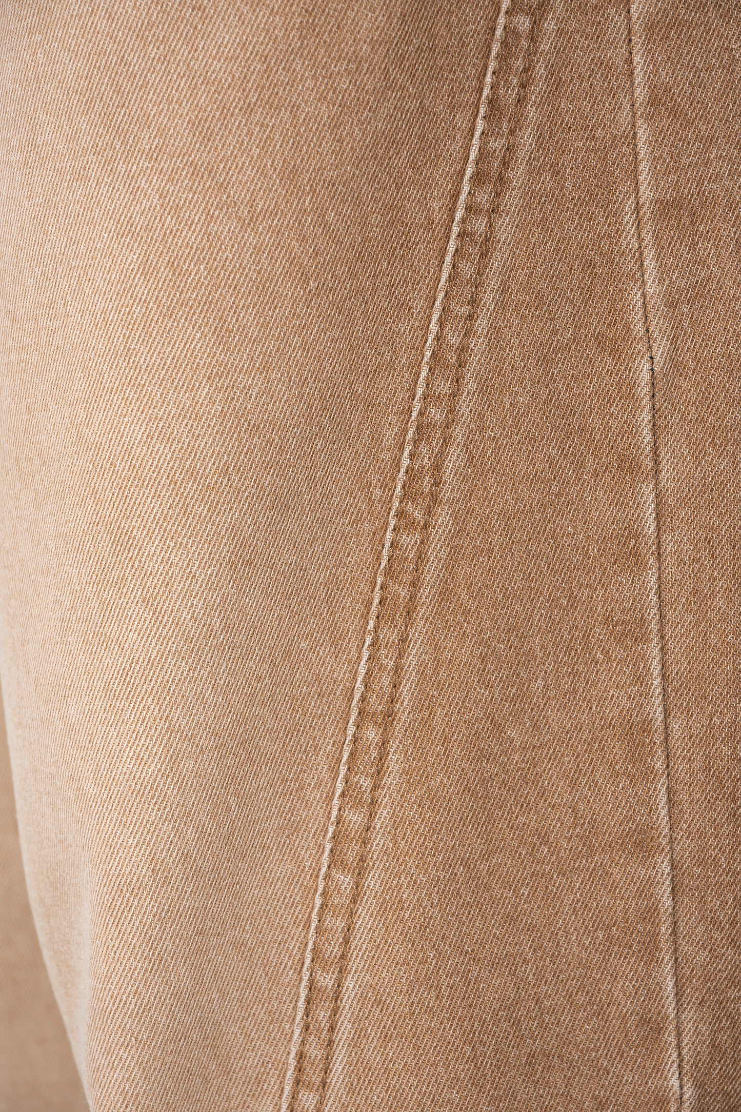 Dune Line Jeans | Wide Leg Paneled Denim - Vintage Sand Wash Earth Tone Streetwear Pants