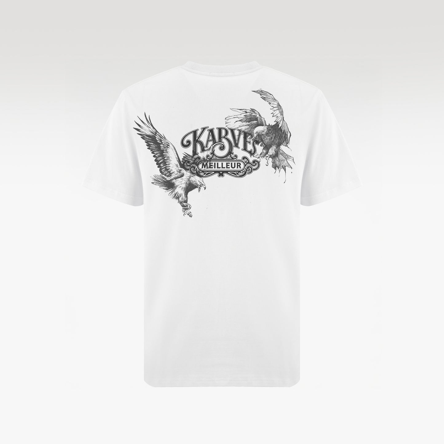 Eagle Slim Fit T-Shirt | Premium Cotton Graphic Tee - Distressed Eagle Illustration White Streetwear Top