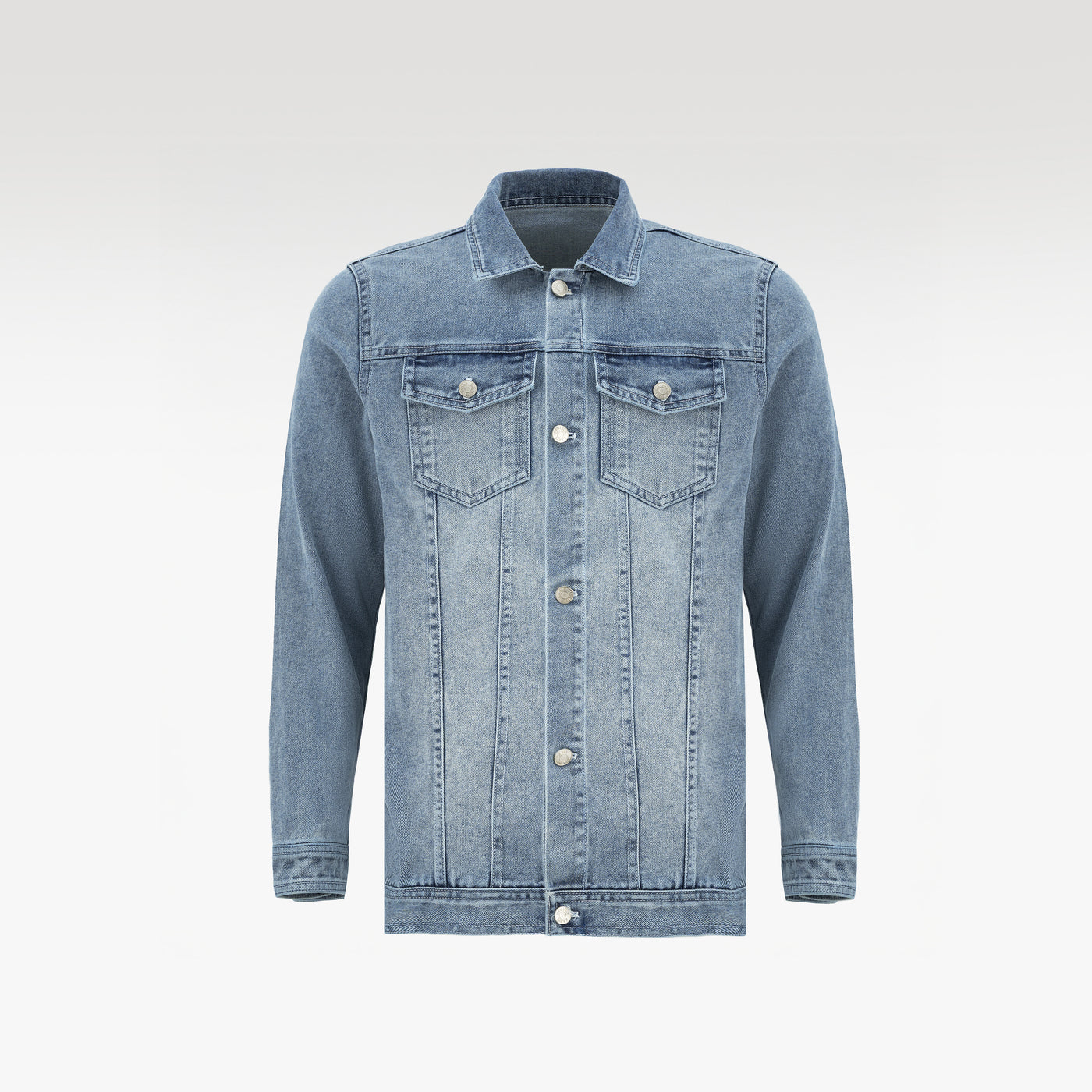 Fade Origin Denim Jacket | Vintage Indigo Fade Trucker - Premium Heavyweight Paneled Streetwear Outerwear