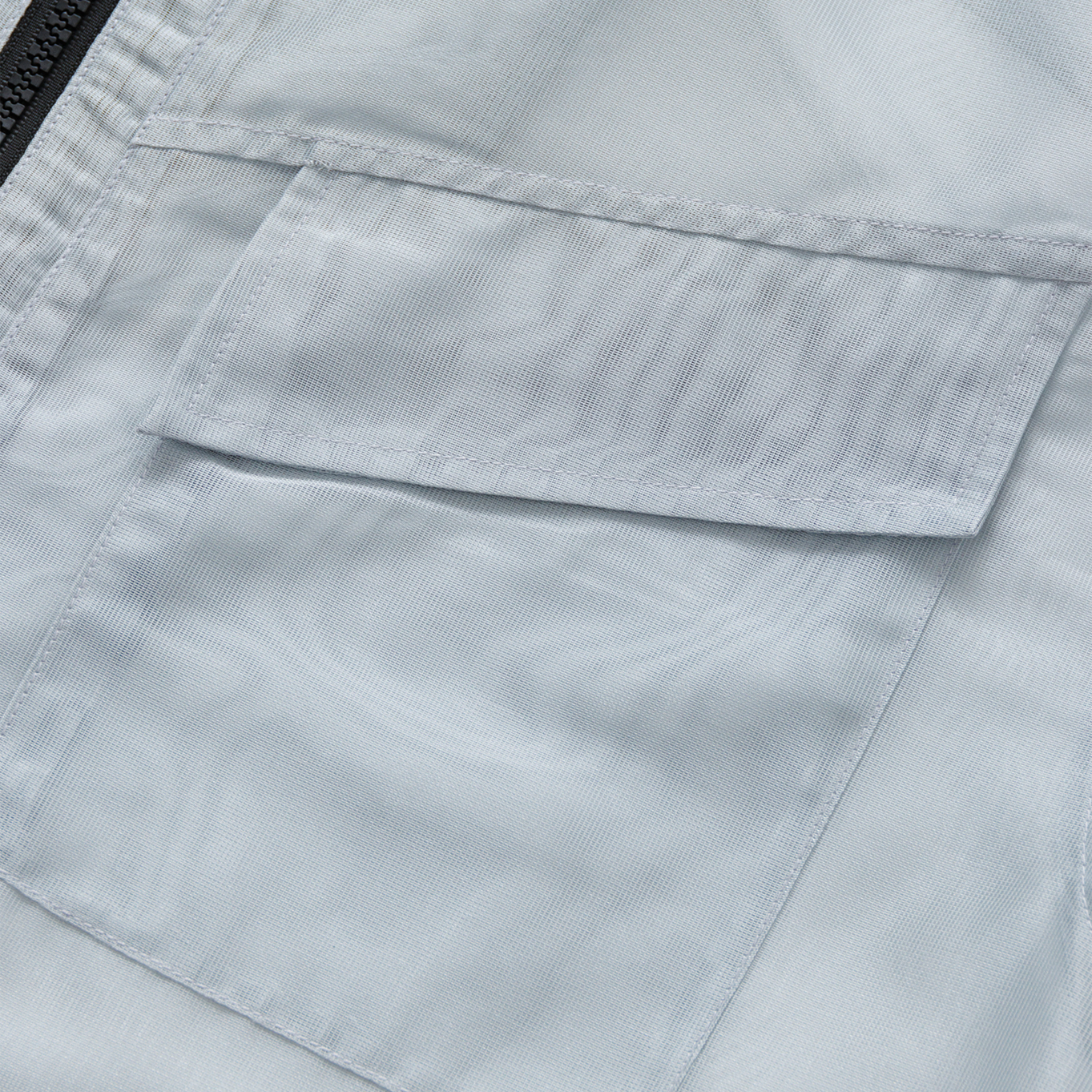 Veos Zip Blue Shirt | Recycled Fabric Mesh Streetwear Long-Sleeve