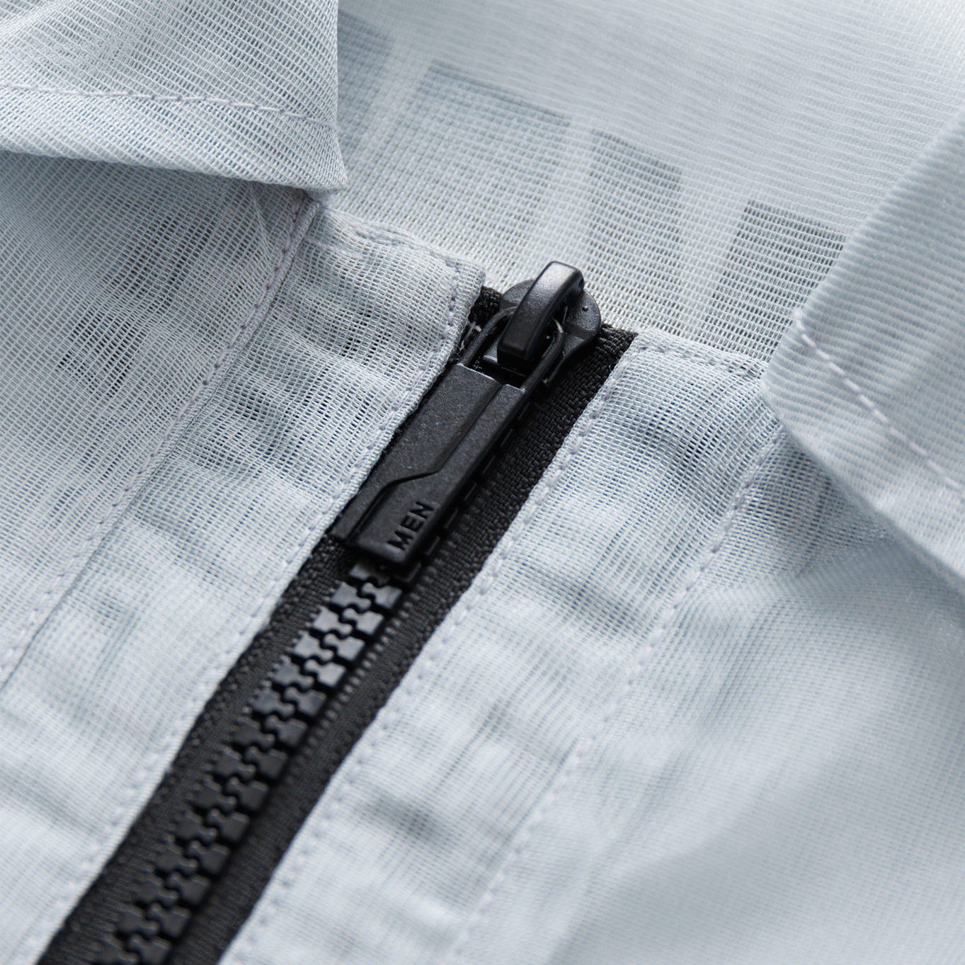 Veos Zip Blue Shirt | Recycled Fabric Mesh Streetwear Long-Sleeve