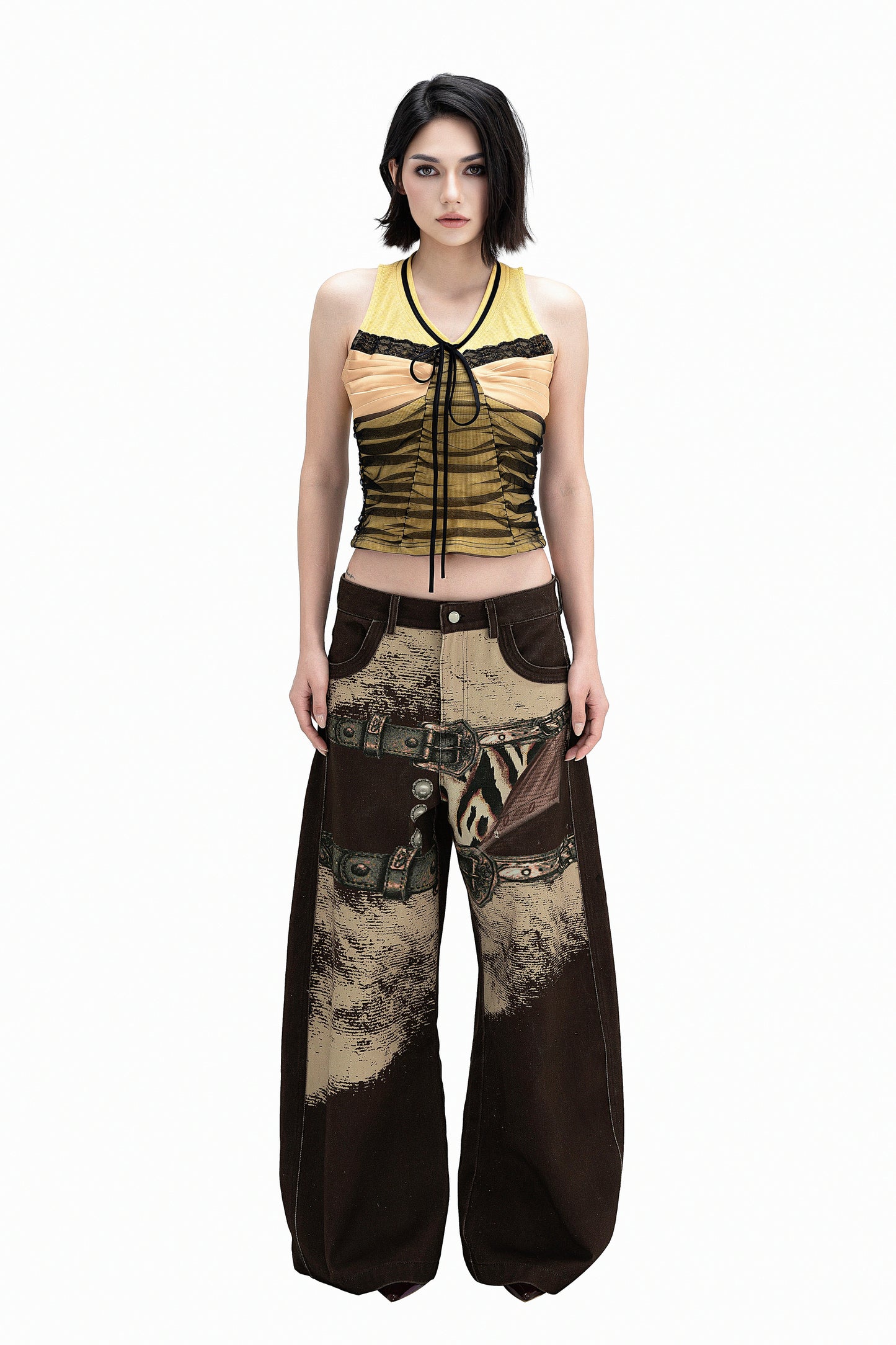 Dark Horse Jeans | Loose Wide Leg Distressed Graphic Jeans