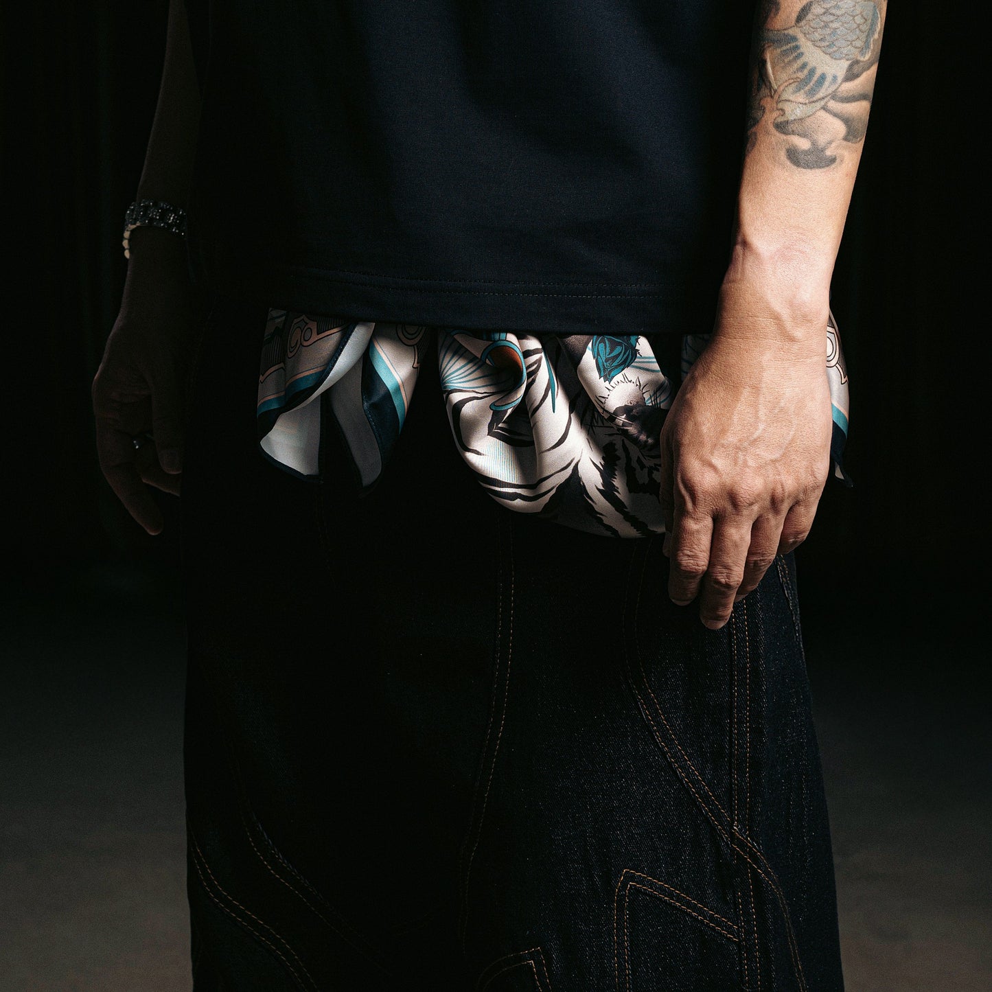 Raw Denim Jeans | Contrast Stitch Wide-Leg Indigo