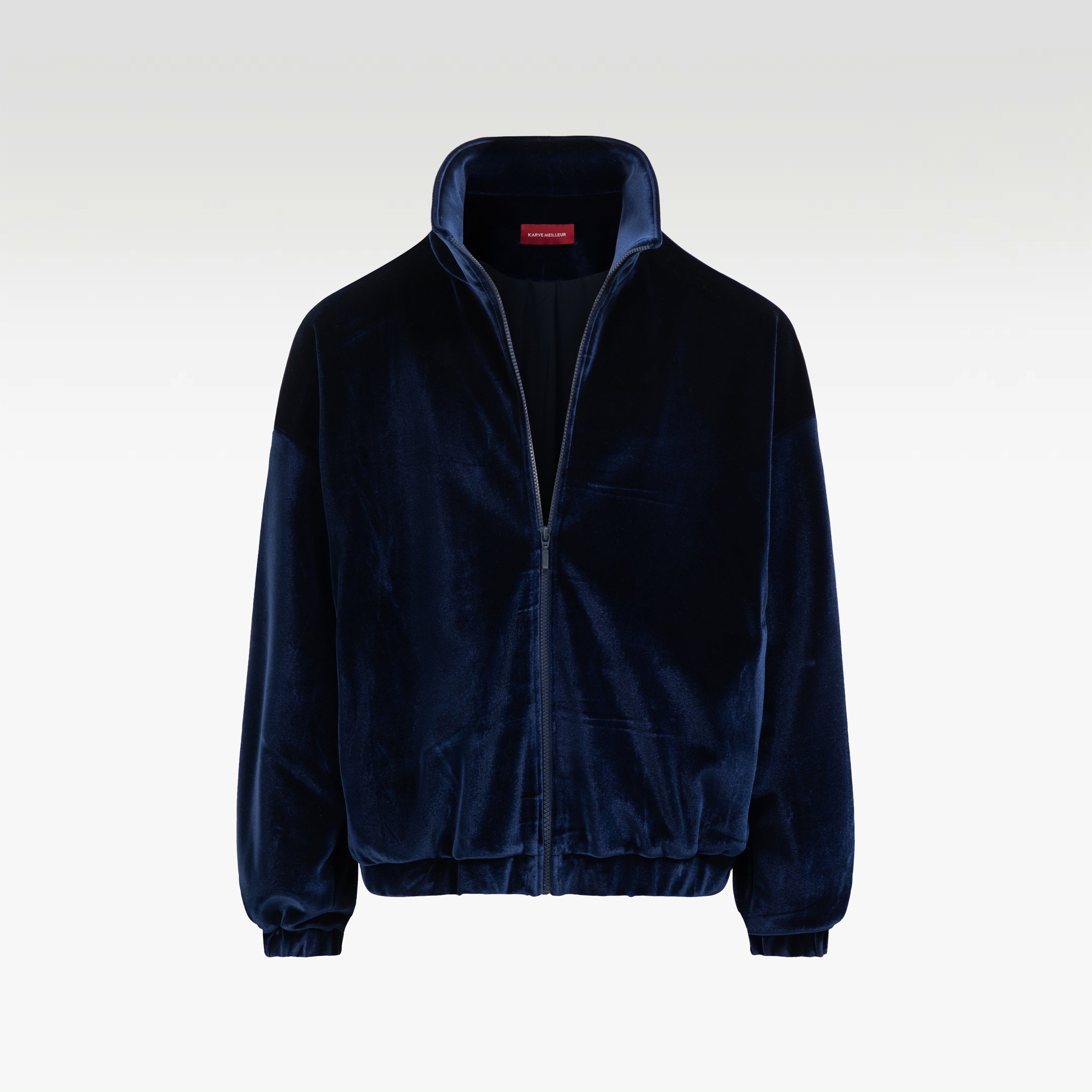 Royal Navy Velvet Jacket | Embroidered Star Graphic Streetstyle
