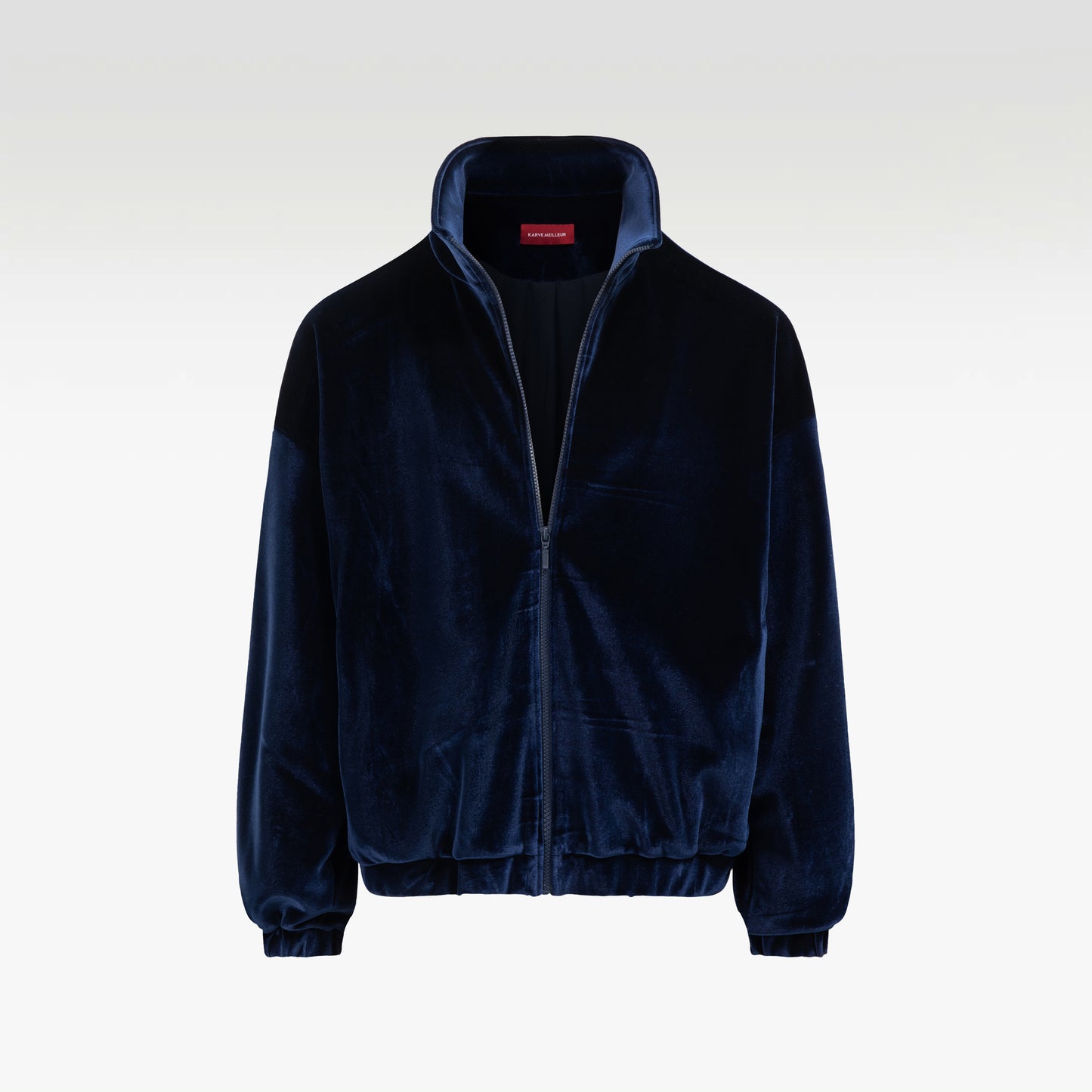 Royal Navy Velvet Jacket | Embroidered Star Graphic Streetstyle