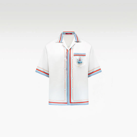 Echolight Silk Shirt | Premium Printed Silk Taffeta Ocean Opulence Lighthouse
