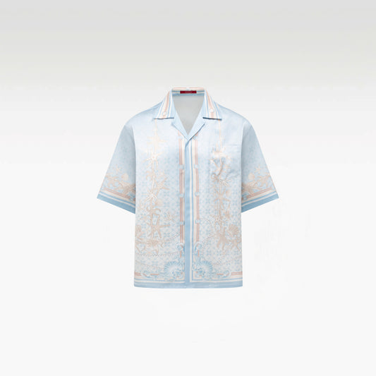 Coraline Symphony Silk Shirt |  Premium Printed Silk Coral Baroque Streetstyle