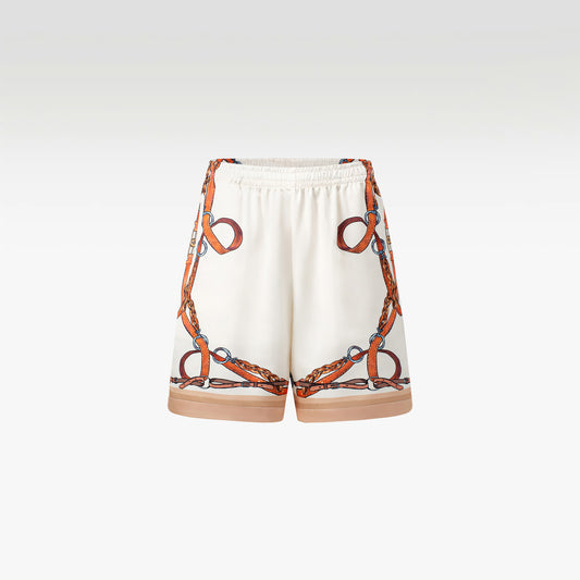 Rodeo Silk Shorts | Premium Printed Silk Taffeta Luxury Wild West Harness