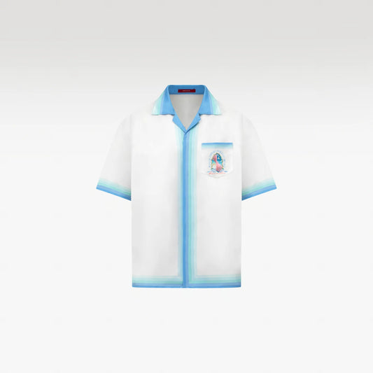 Odyssey Silk Shirt | Premium Printed Silk Gradient Peaceful Odyssey Art