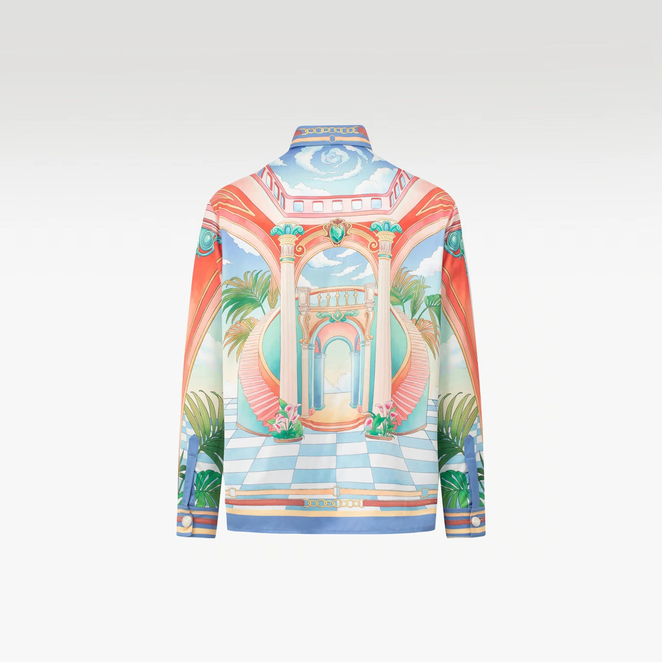 Paysage Long - Sleeved Silk Shirt