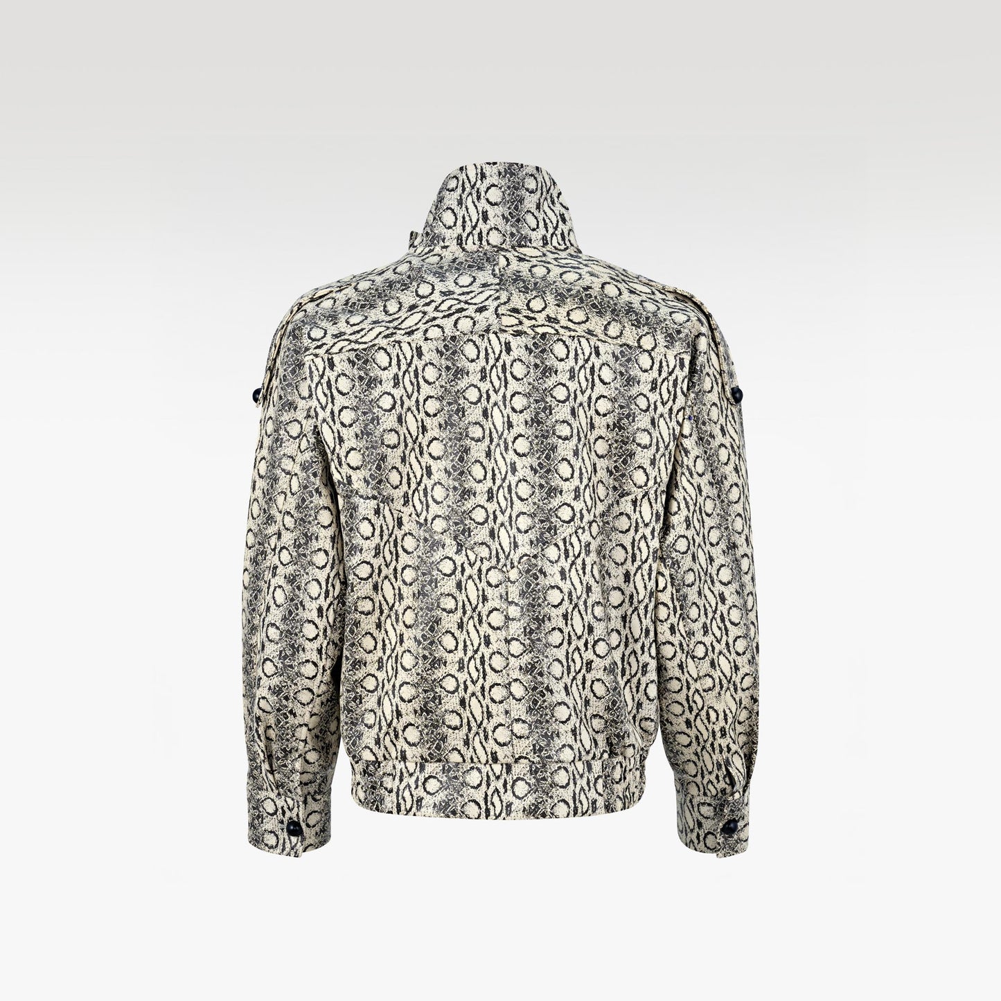 The Viper Commander Faux Leather Jacket | Snake Print Structured Streetwear