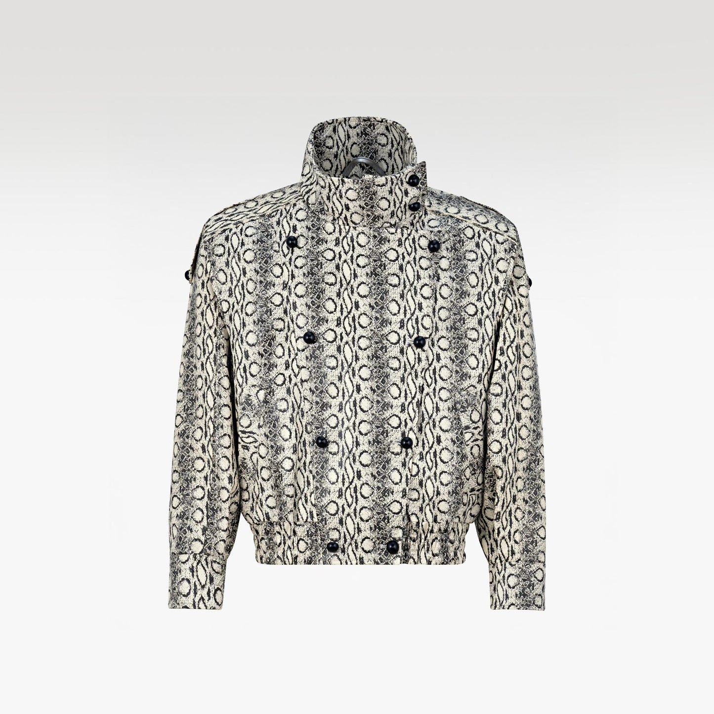 The Viper Commander Faux Leather Jacket | Snake Print Structured Streetwear