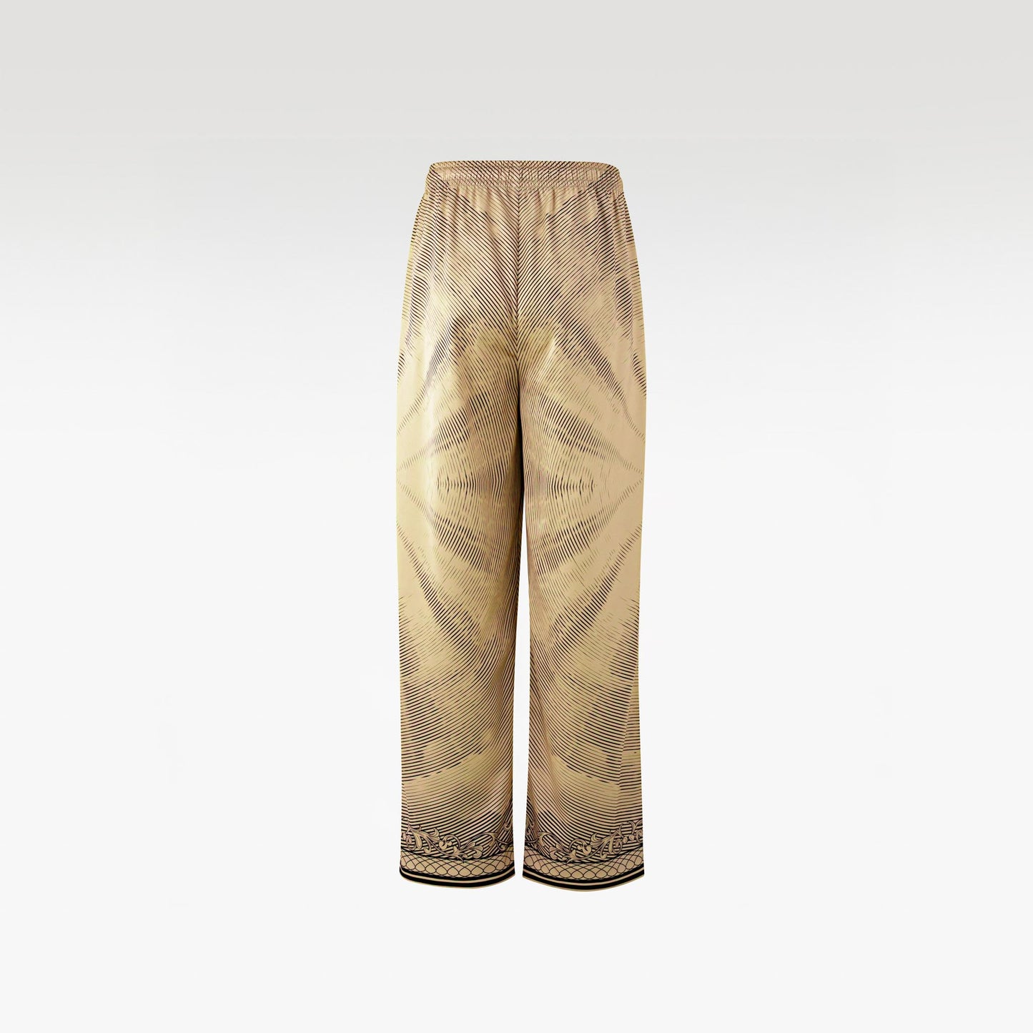 The Pale Gold Decree Silk Pants | Premium Silk Relaxed Regal