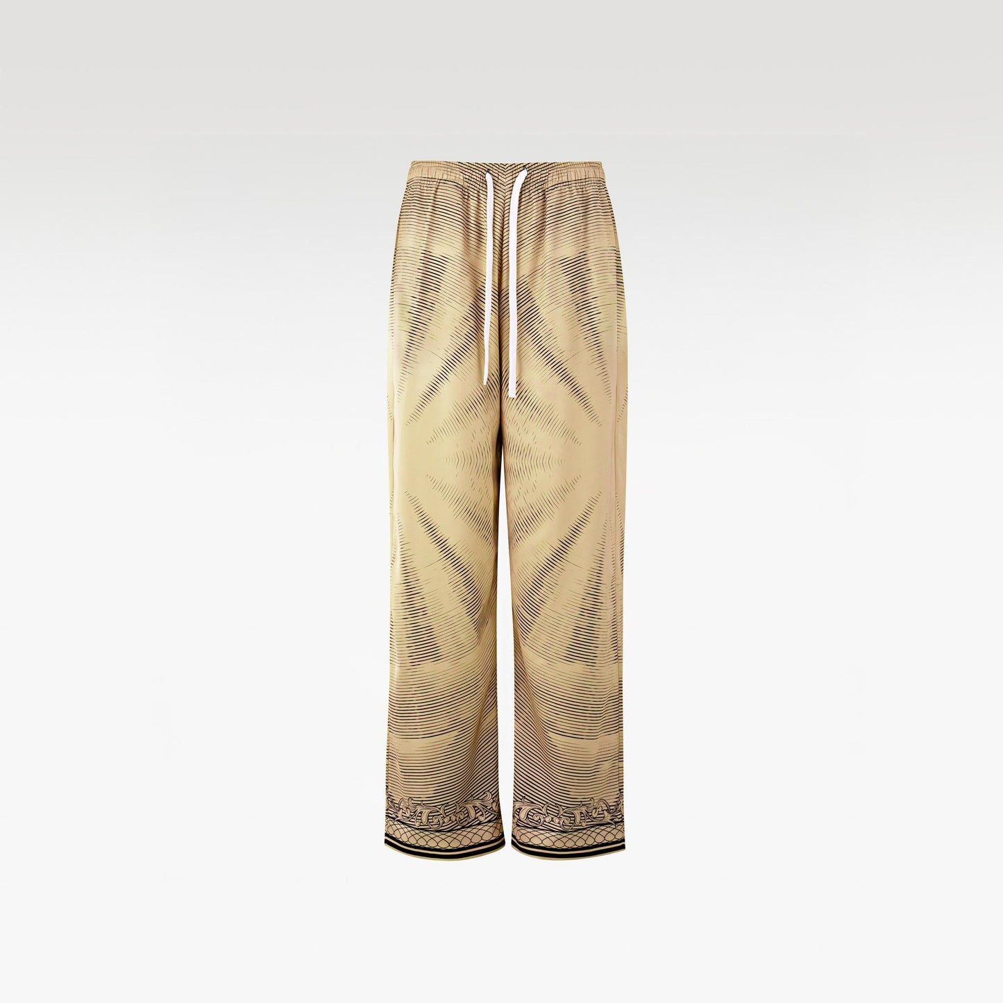 The Pale Gold Decree Silk Pants | Premium Silk Relaxed Regal