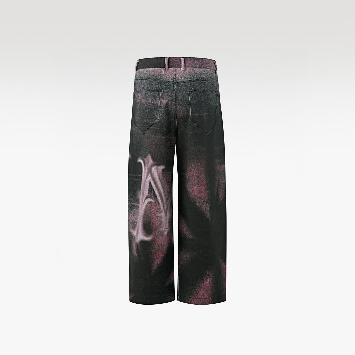 The Blade Runner Kaki Pants Pink | Wide-Leg Distressed Printed Kaki