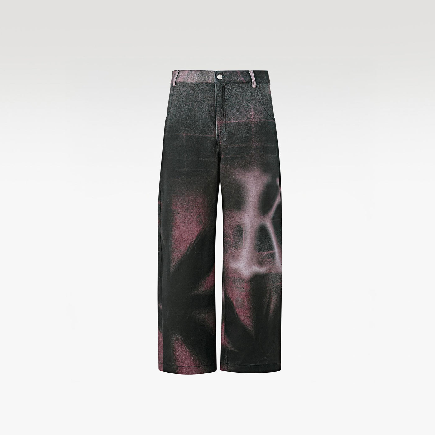 The Blade Runner Kaki Pants Pink | Wide-Leg Distressed Printed Kaki