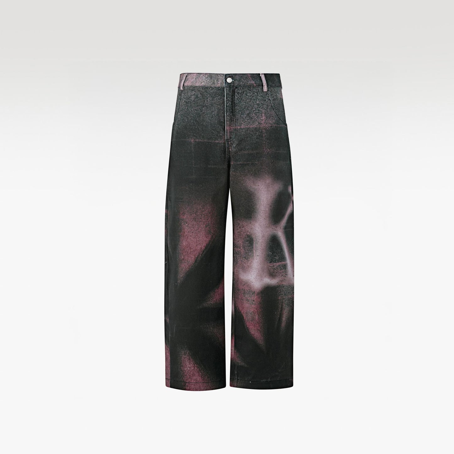 The Blade Runner Kaki Pants Pink | Wide-Leg Distressed Printed Kaki