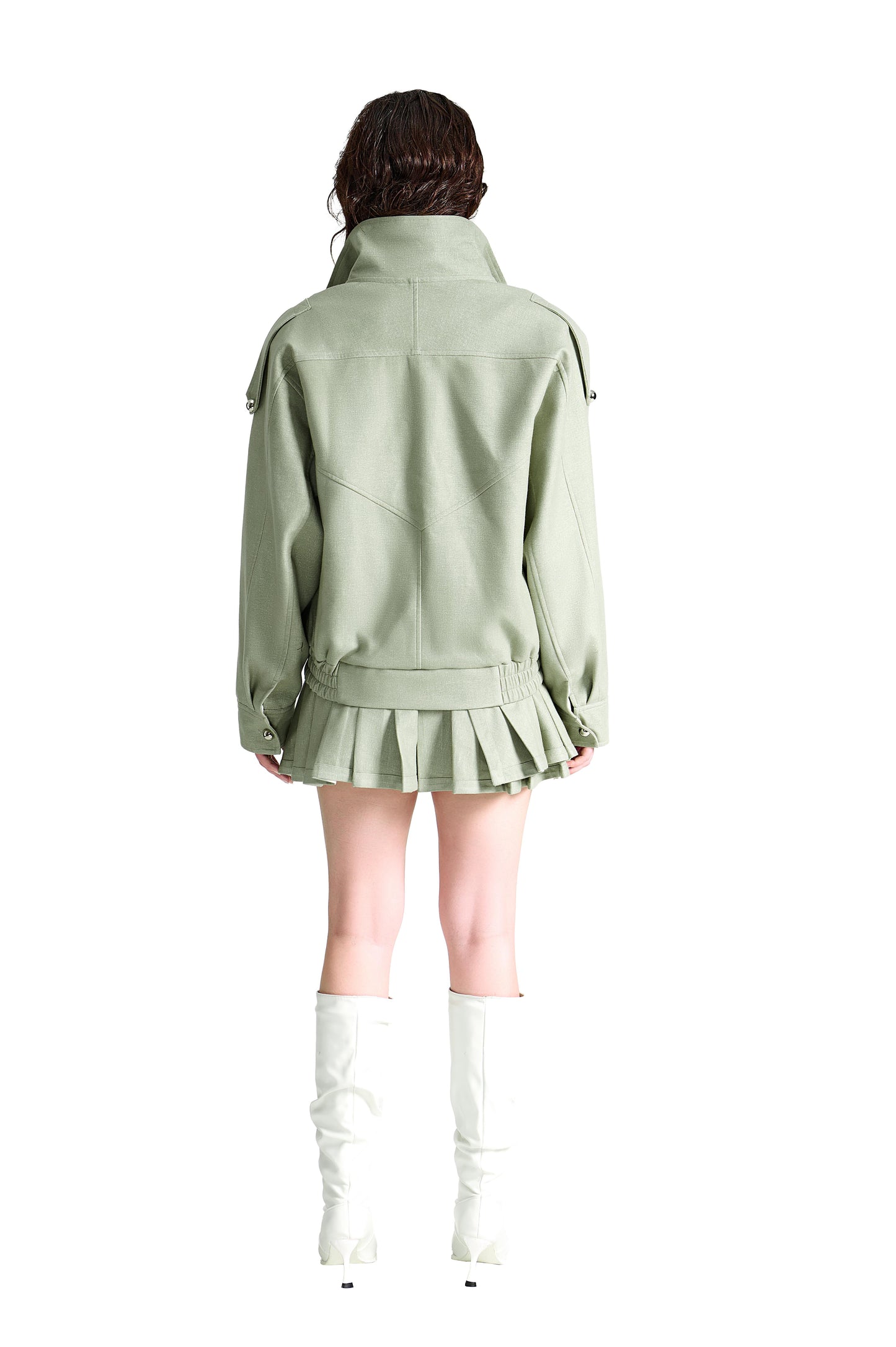 The Polyurethane Jacket | Structured High-Collar Streetwear Style Coat