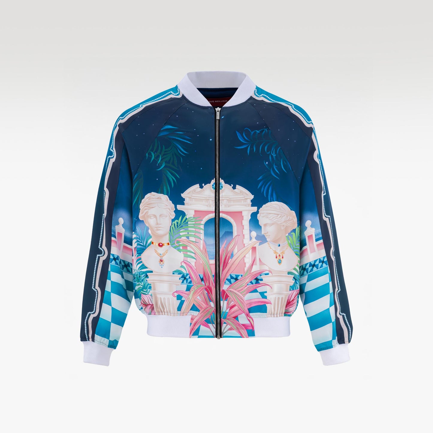 The Playa Duke Silk Bomber | Premium Printed Silk Taffeta Luxury Maximalist Tropical Baroque