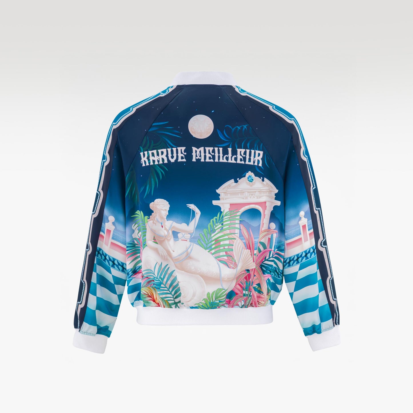 The Playa Duke Silk Bomber | Premium Printed Silk Taffeta Luxury Maximalist Tropical Baroque