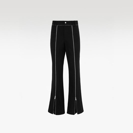 Project Mayhem Chinos Kaki Pants | Extreme Flared Zipper Streetwear