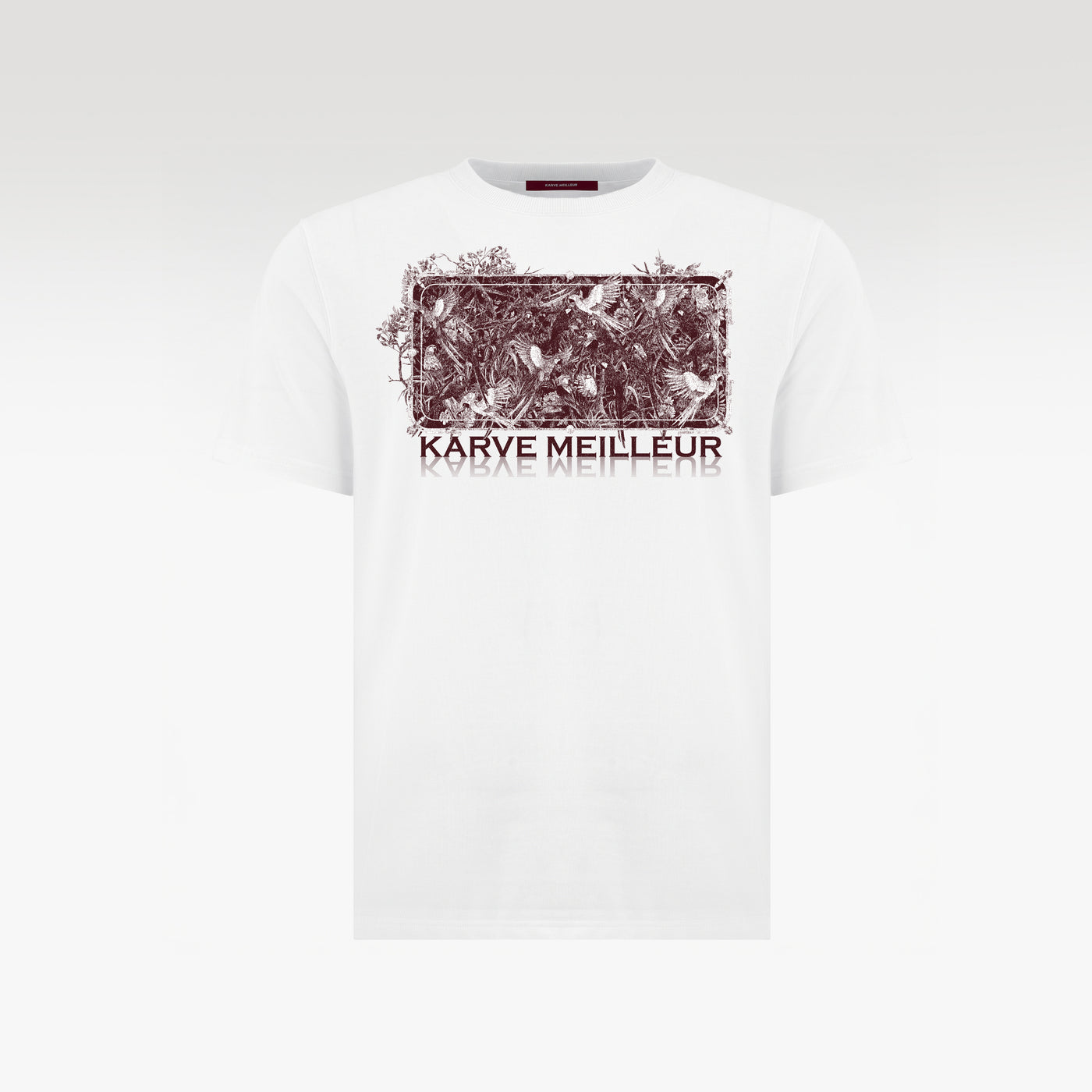 Parrot Paradise Slim Fit T-Shirt | Premium Cotton Graphic Tee - Tropical Toile White Streetwear Top