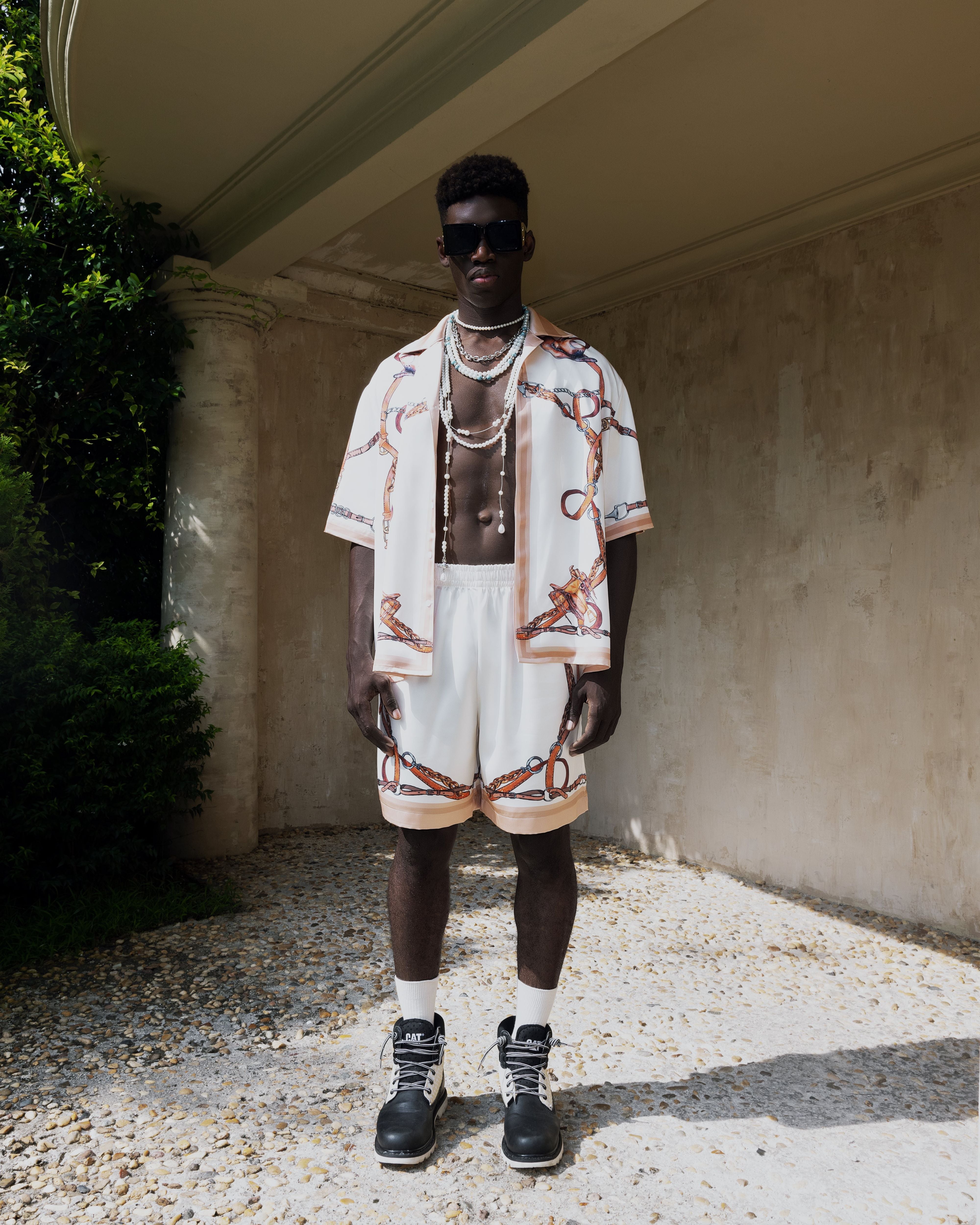 Rodeo Silk Shirt | Premium Printed Silk Taffeta Cuban Collar Short
