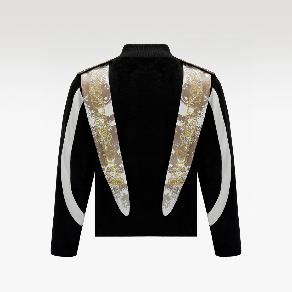 Urban Edge Long Sleeve | Mock Neck Scarf Overlay Sweatshirt