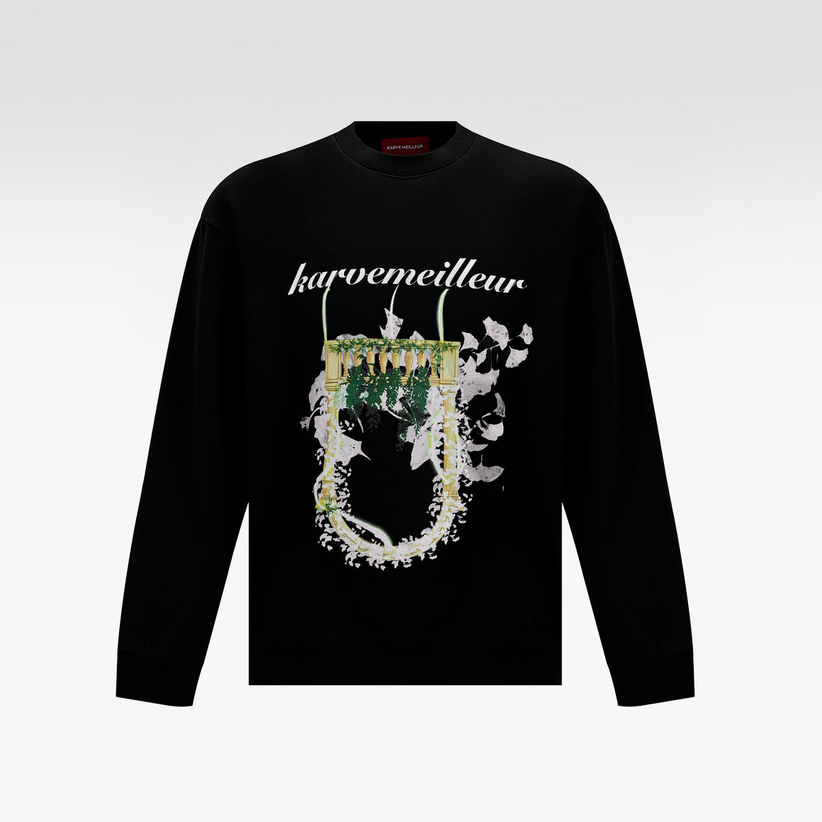 Vintage Botanical Sweatshirt | Architectural Graphic Long Sleeve Sweatshirt