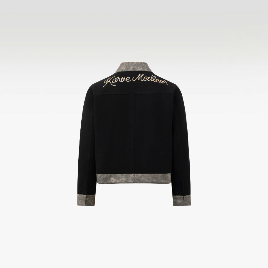 The Western Bond Jacket | White Contrast Stitching Boxy Fit Western Yoke Streetwear