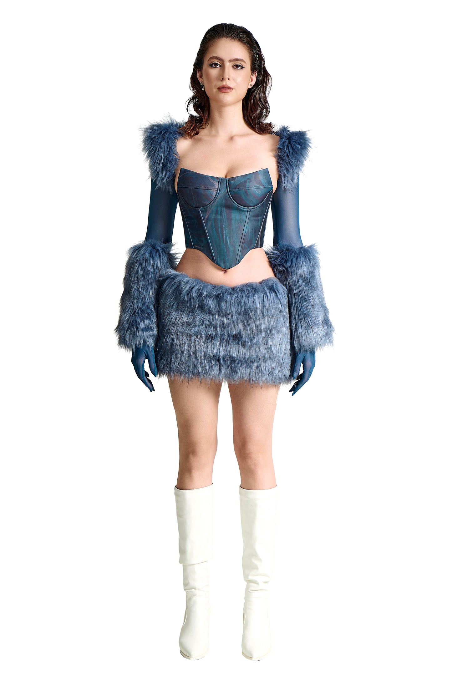 Siberian Siren Faux Fur Mini Skirt