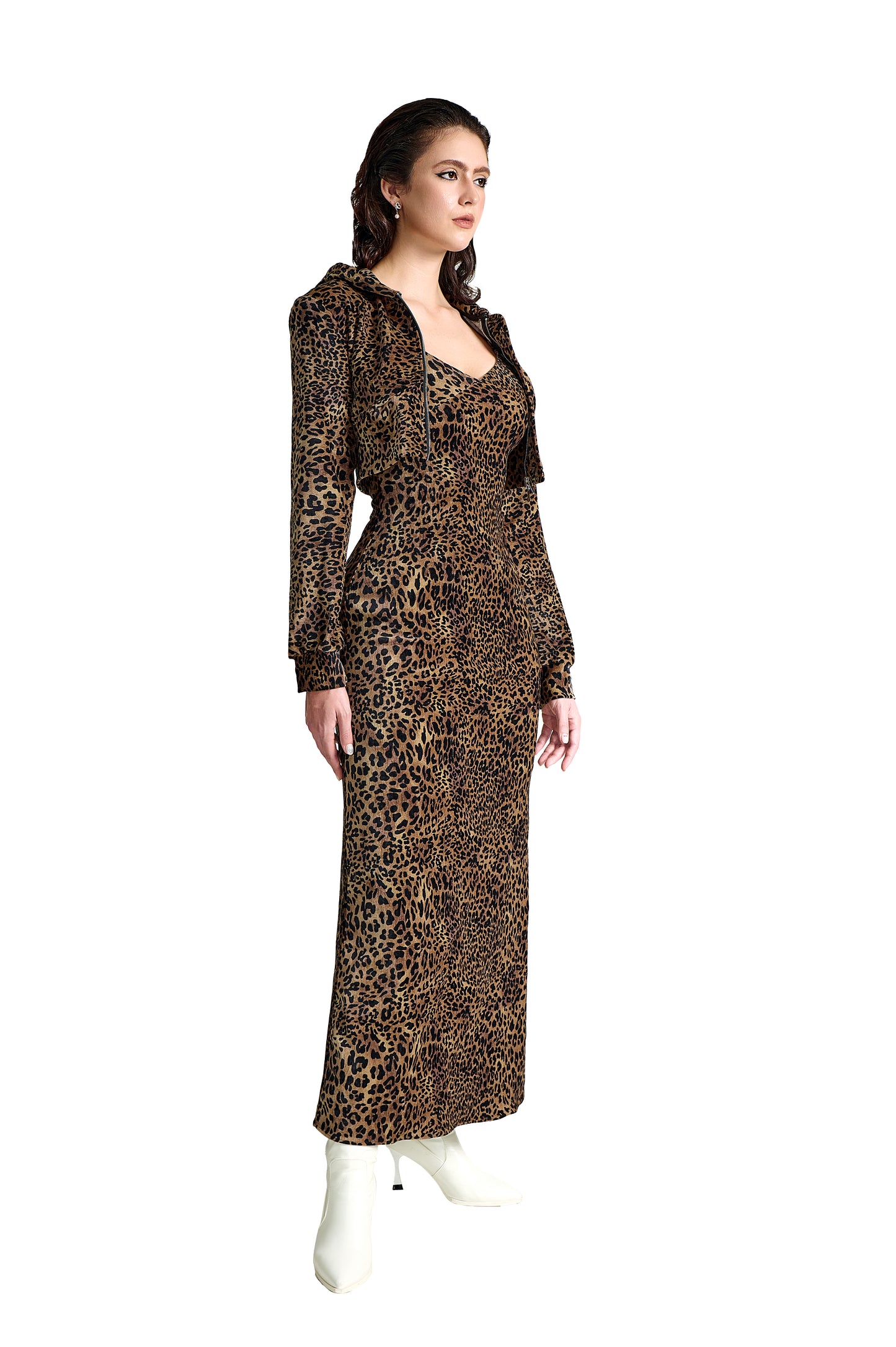 Velvet Vixen Dress | Premium Leopard Print Luxury Velvet Maxi