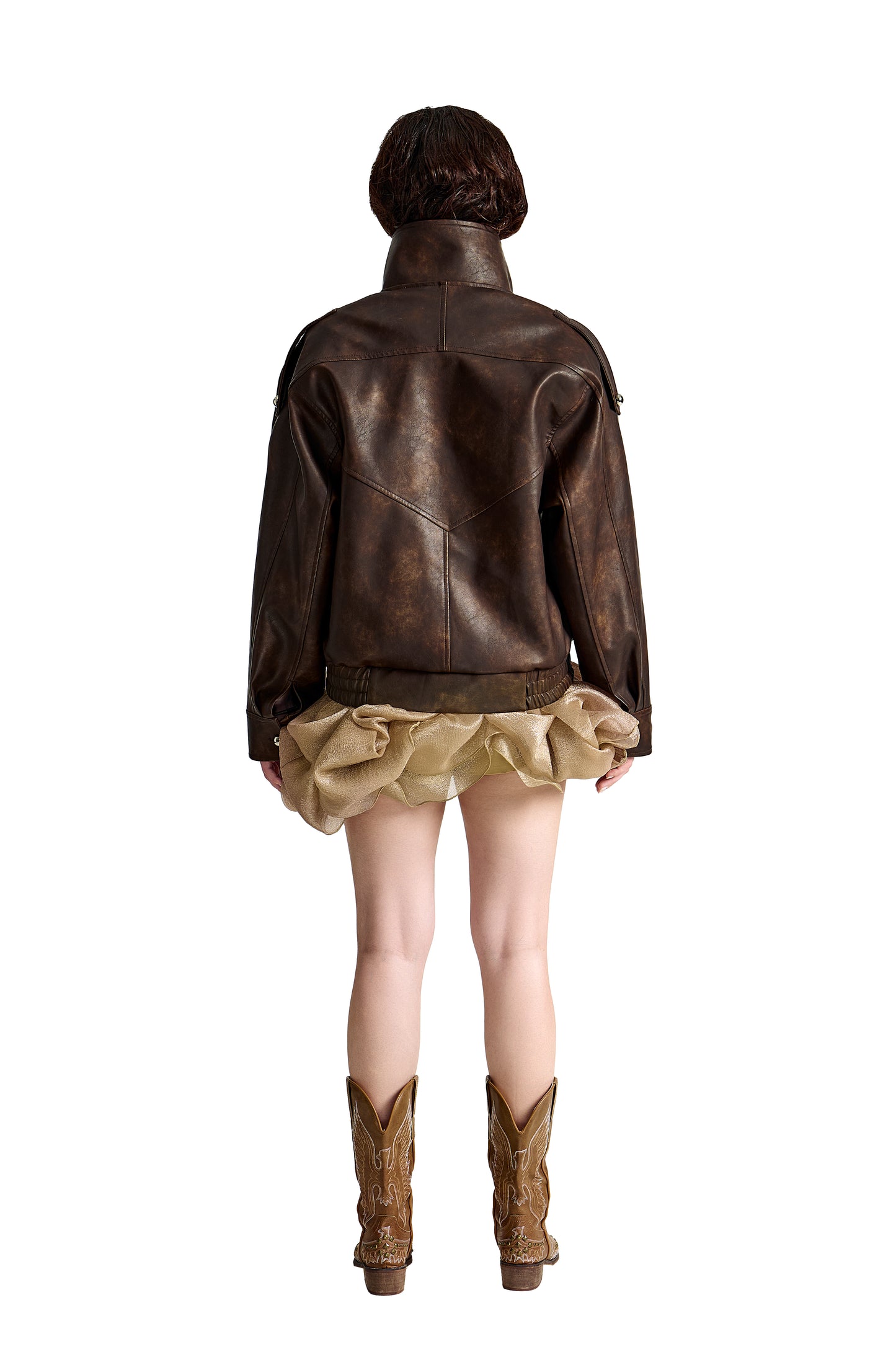 The Lobby Scene Dro Faux Leather Jacket | Bold Oversized High-Collar Street Style Piece