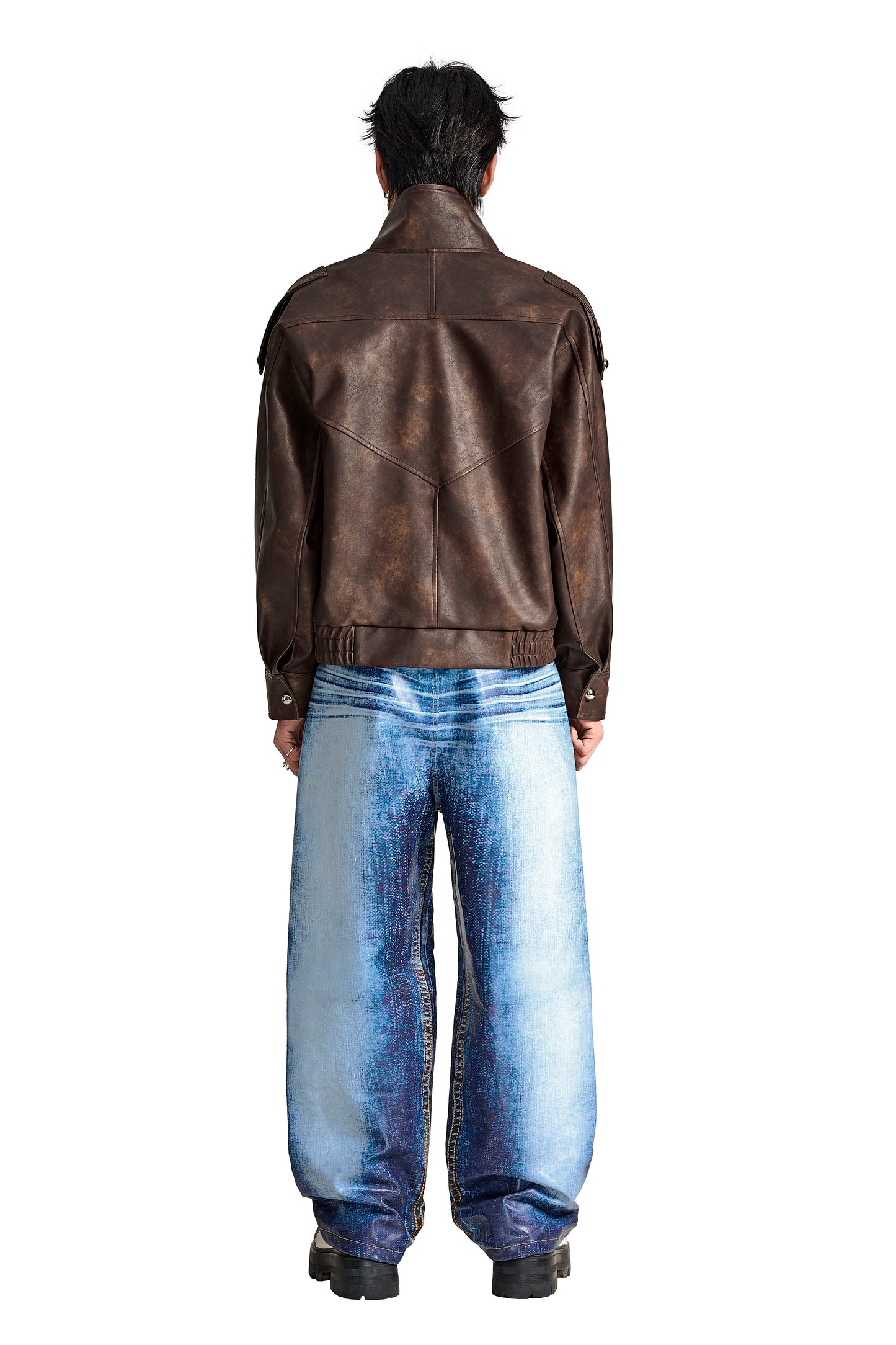 The Lobby Scene Dro Faux Leather Jacket | Oversized High-Collar Streetwear Statement