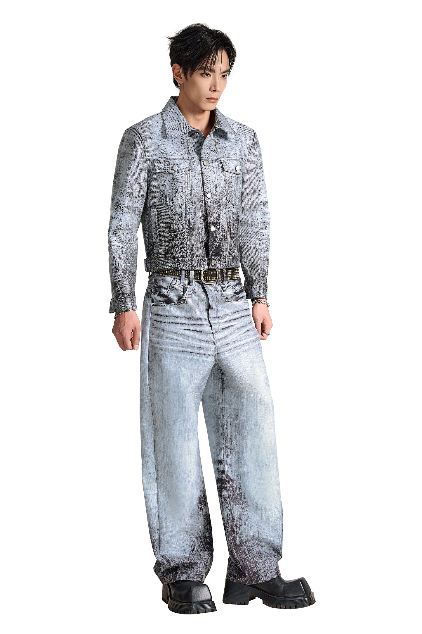 Monochrome Tycoon Kaki Pants | Extreme Flared Zipper Streetwear