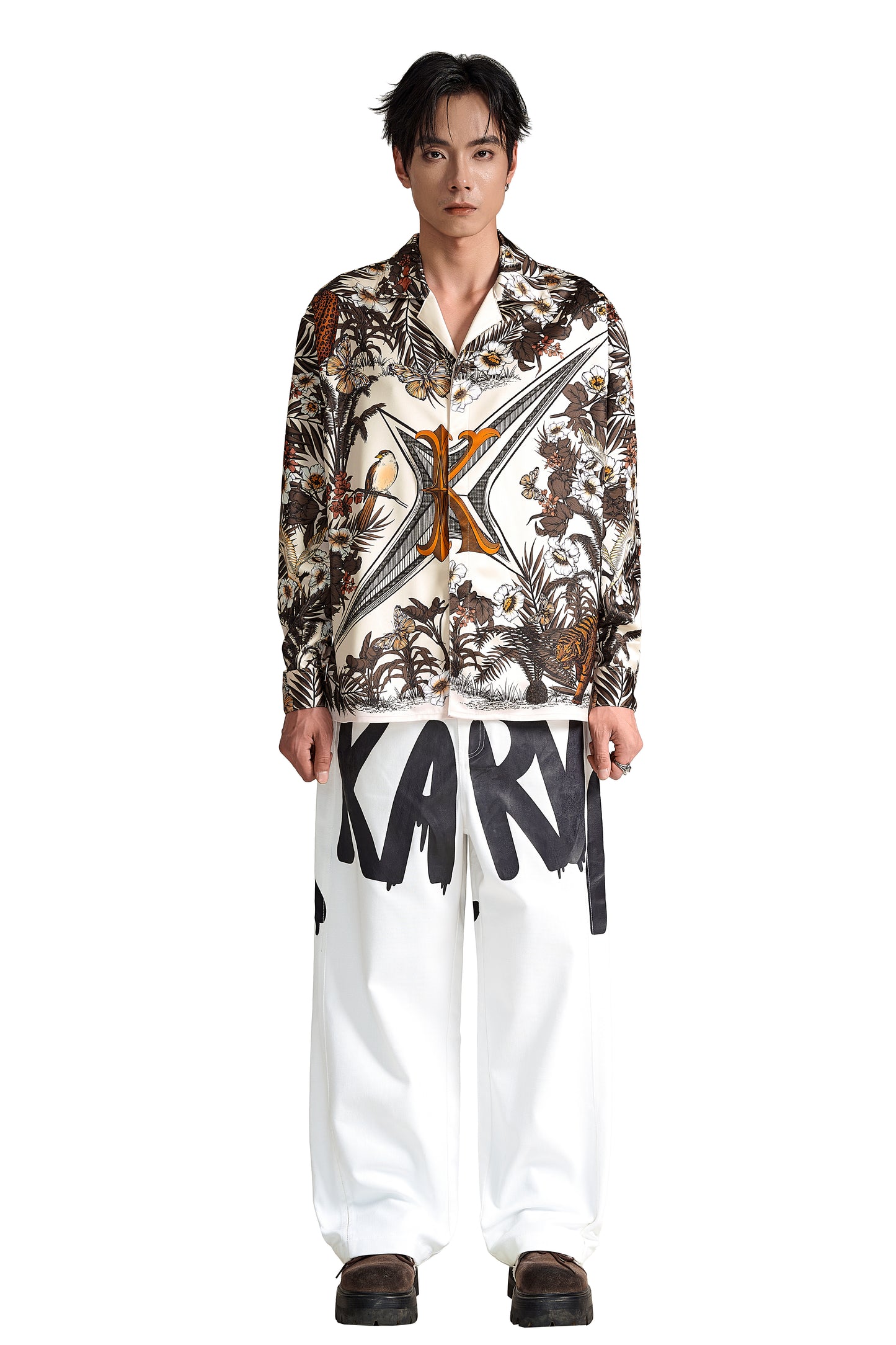 K-Crest Silk Shirt | Premium Silk Relaxed Statement