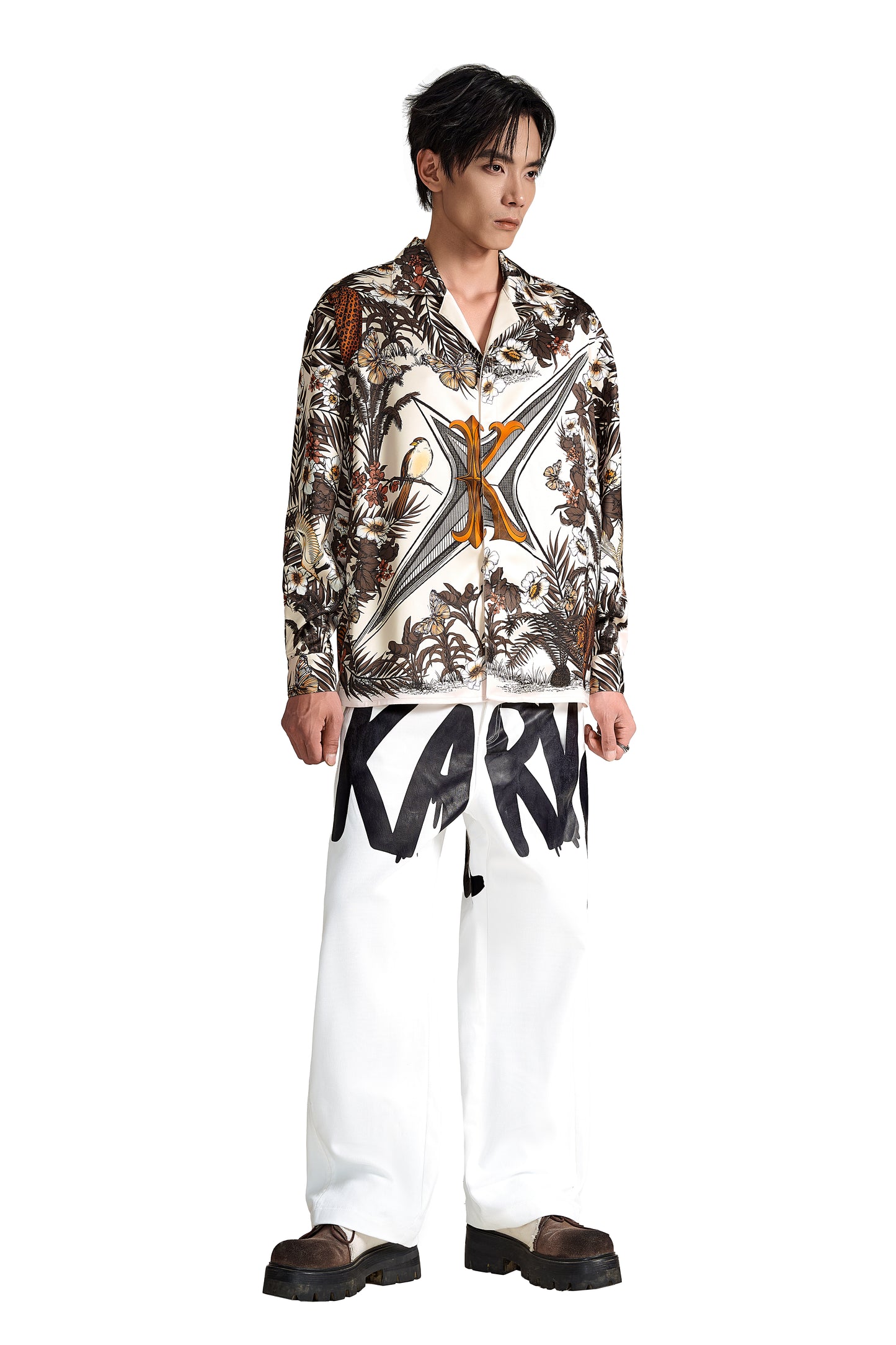 K-Crest Silk Shirt | Premium Silk Relaxed Statement