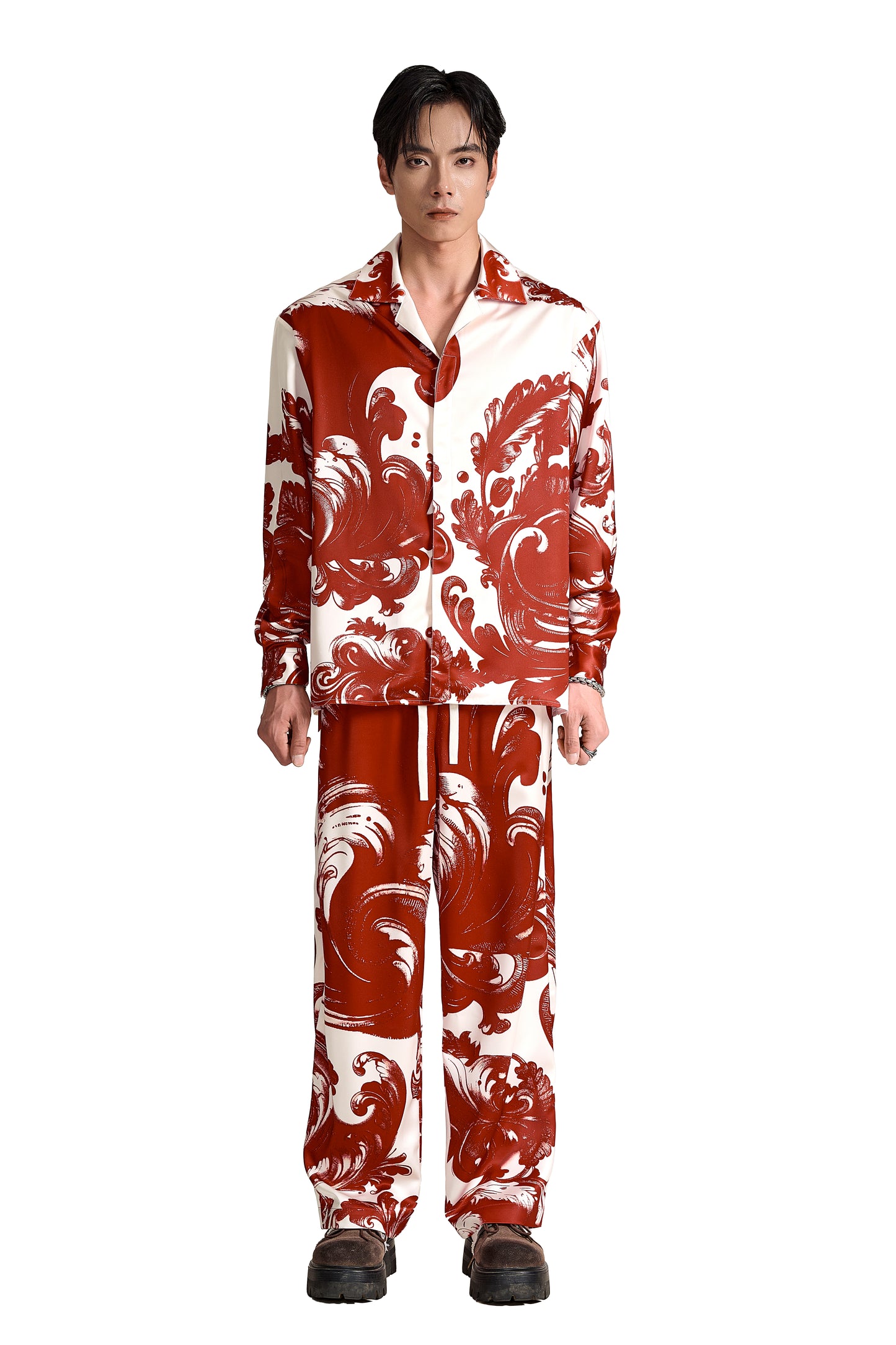 The Red Oath Silk Shirt | Premium Silk Relaxed Baroque