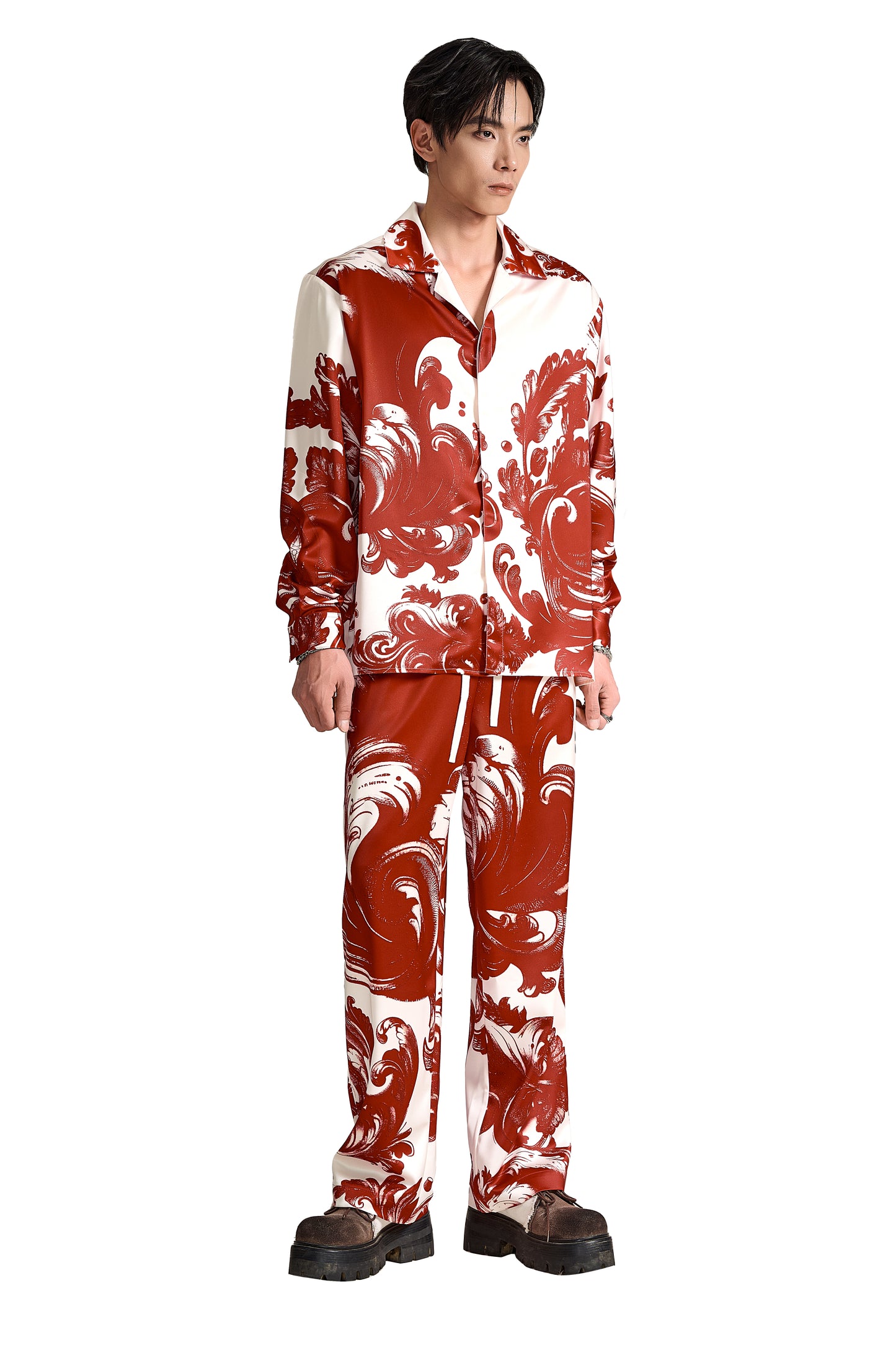 The Red Oath Silk Shirt | Premium Silk Relaxed Baroque