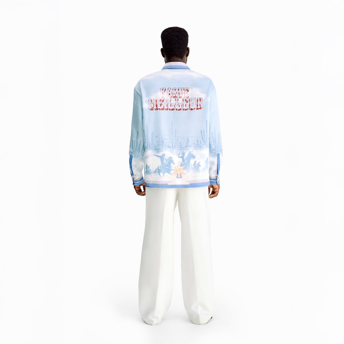 Bit Of Blue Long-Sleeved Silk Shirt