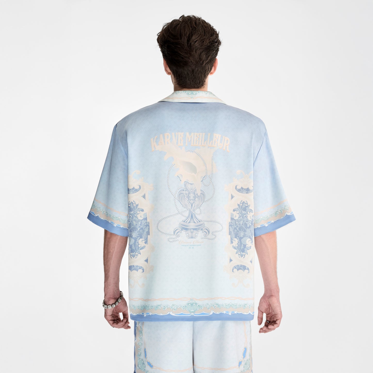 Áo sơ mi lụa Rocaille Marine