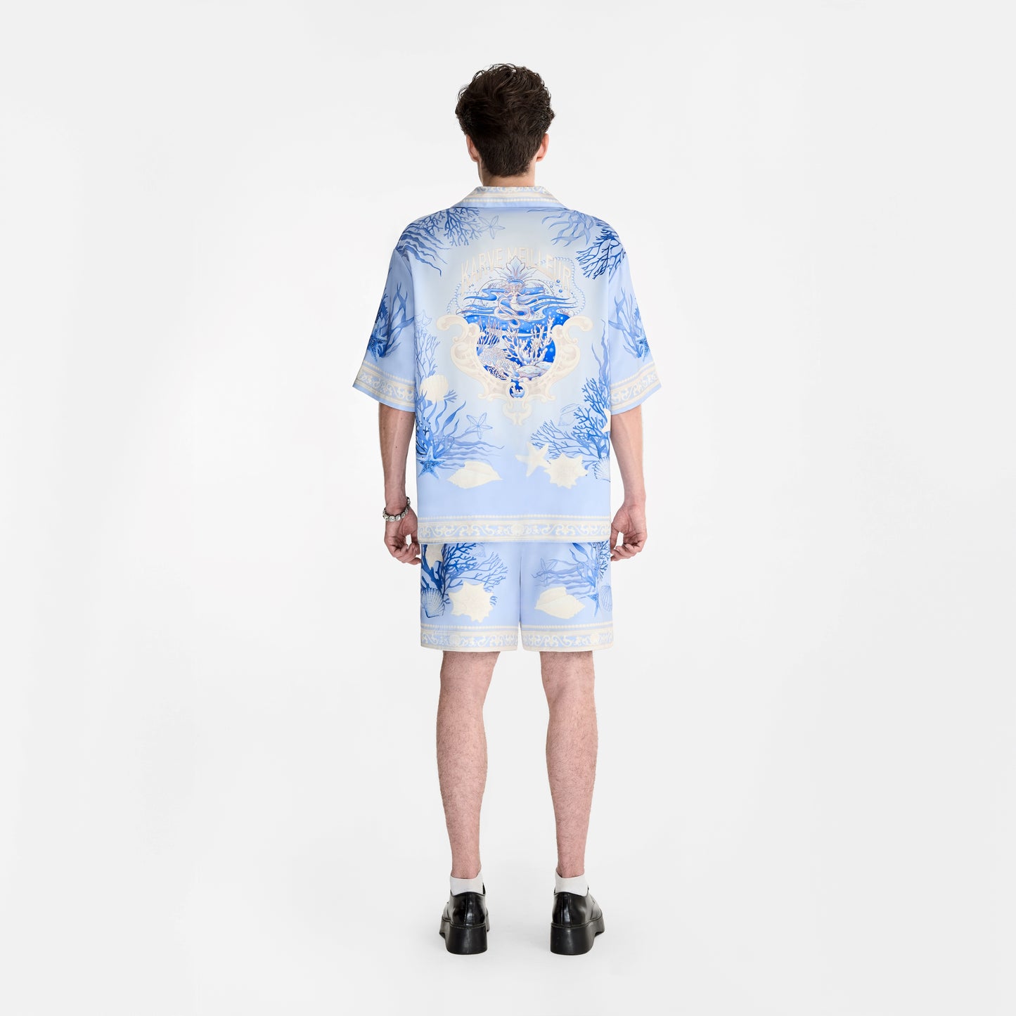 Quần short lụa xanh Coraline Rococo