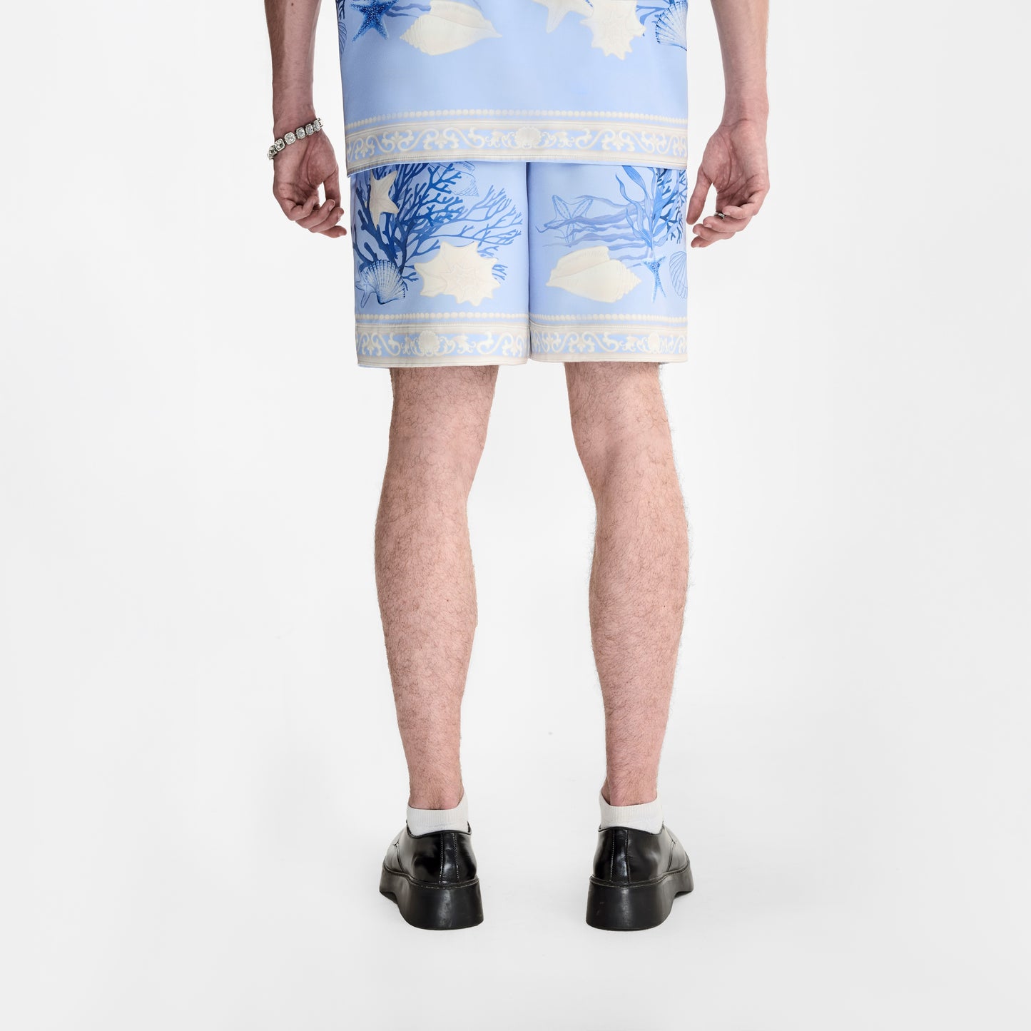 Quần short lụa xanh Coraline Rococo