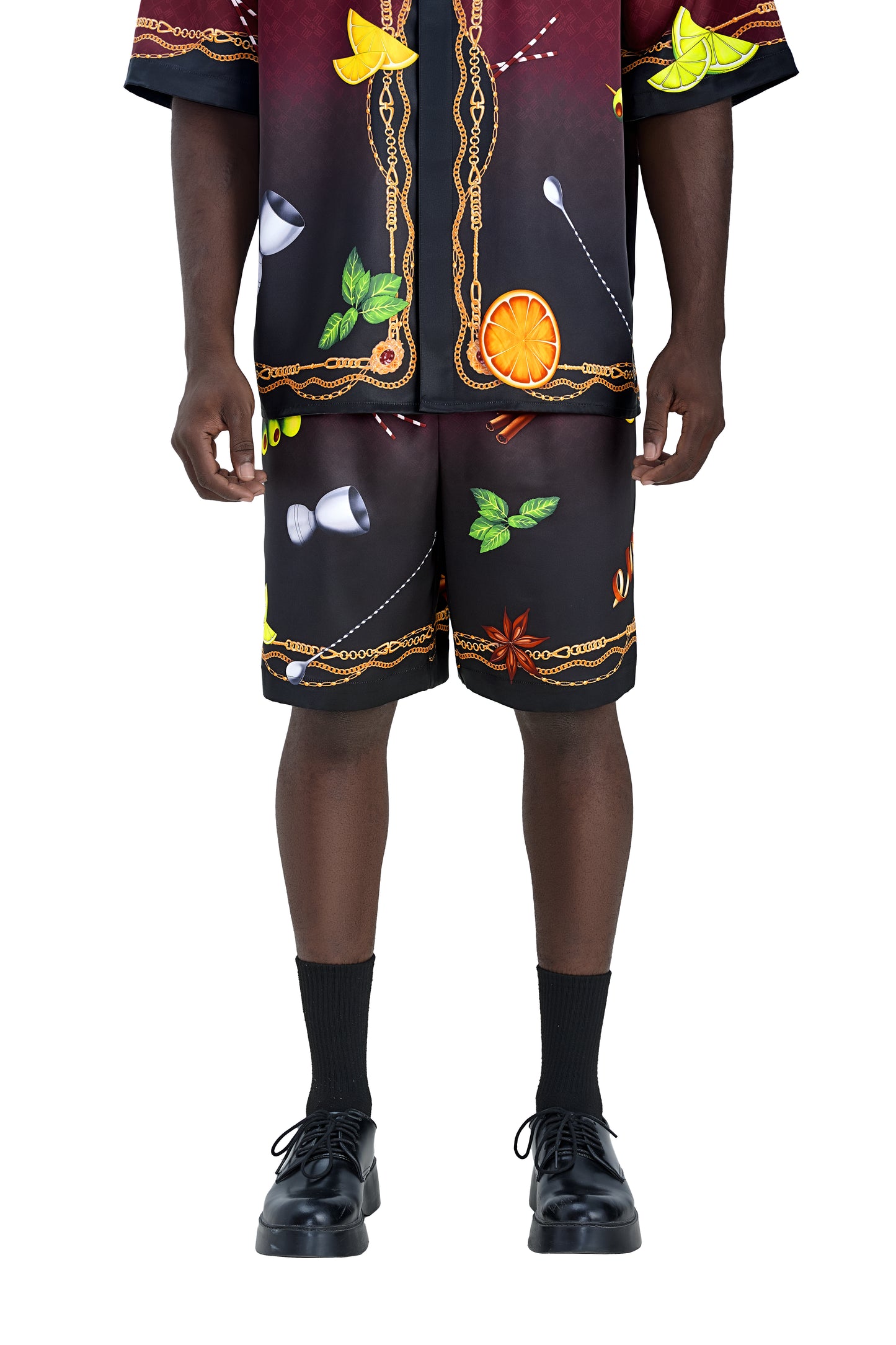 Agent 00K Silk Shorts | Printed Silk Taffeta Nightlife Cocktail